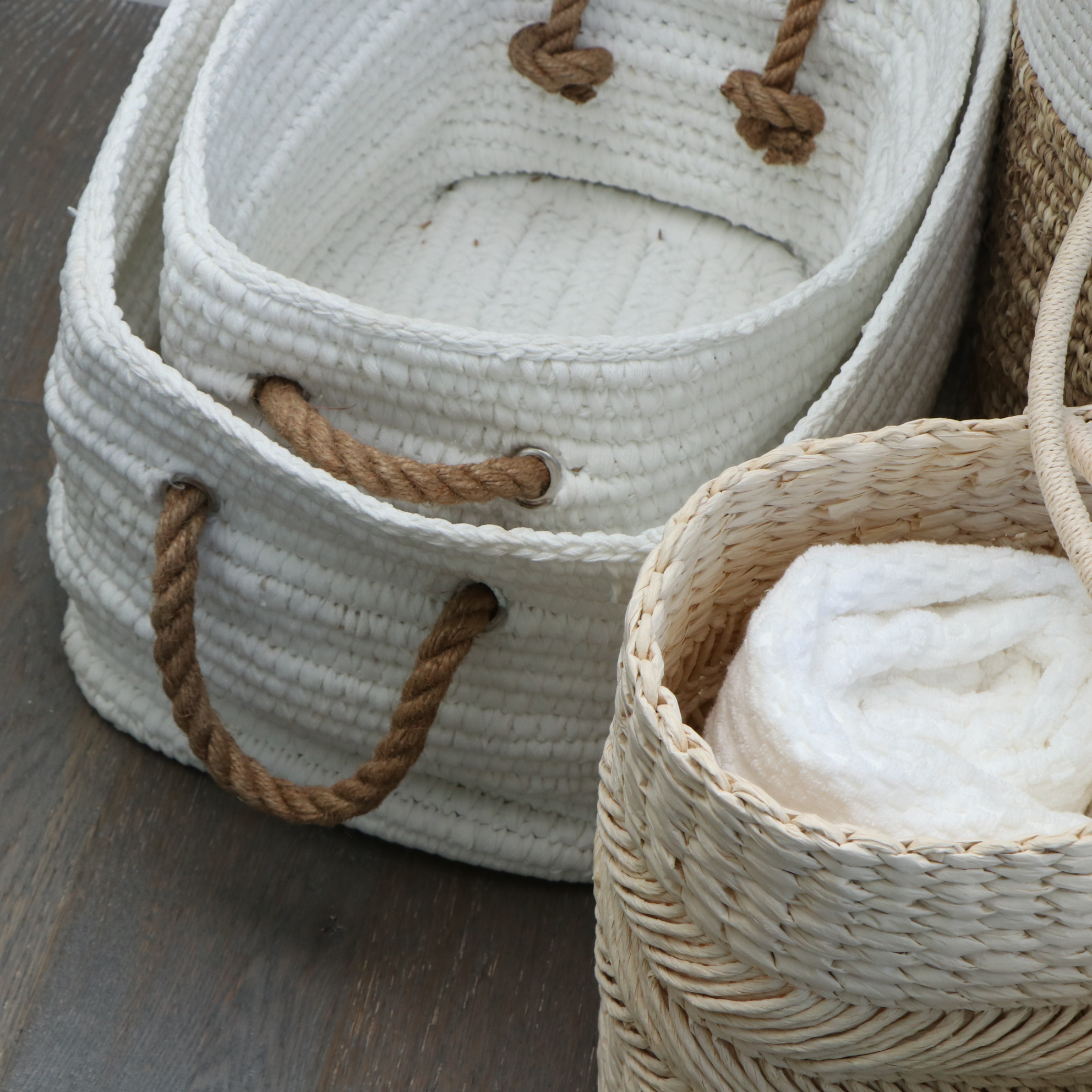 Woven and Rope Laundry Baskets, Metal Baskets, Truly Lou and DKNY Towels