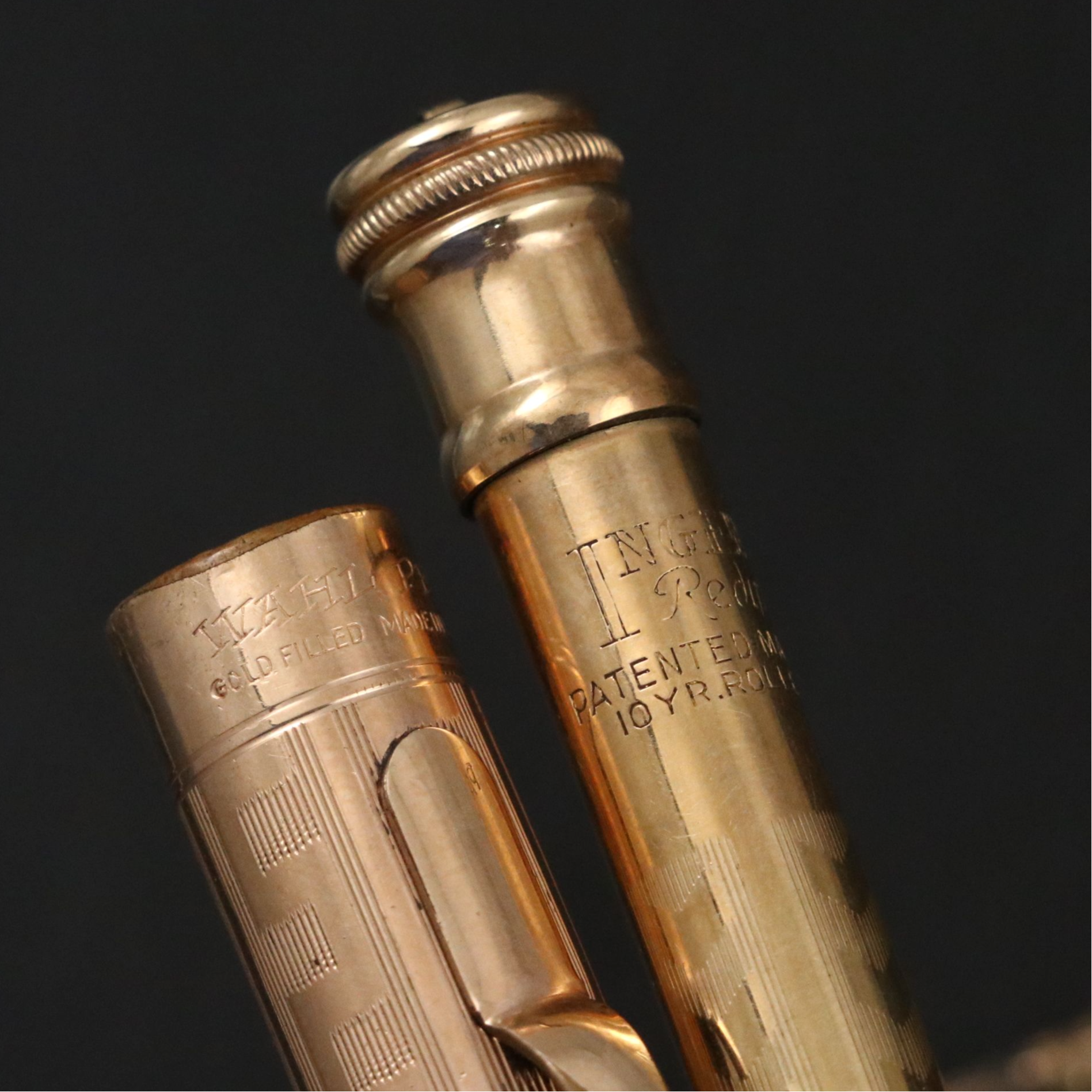 John Holland Gold Filled Fountain Pen with Other Gold Plate Mechanical Pencils