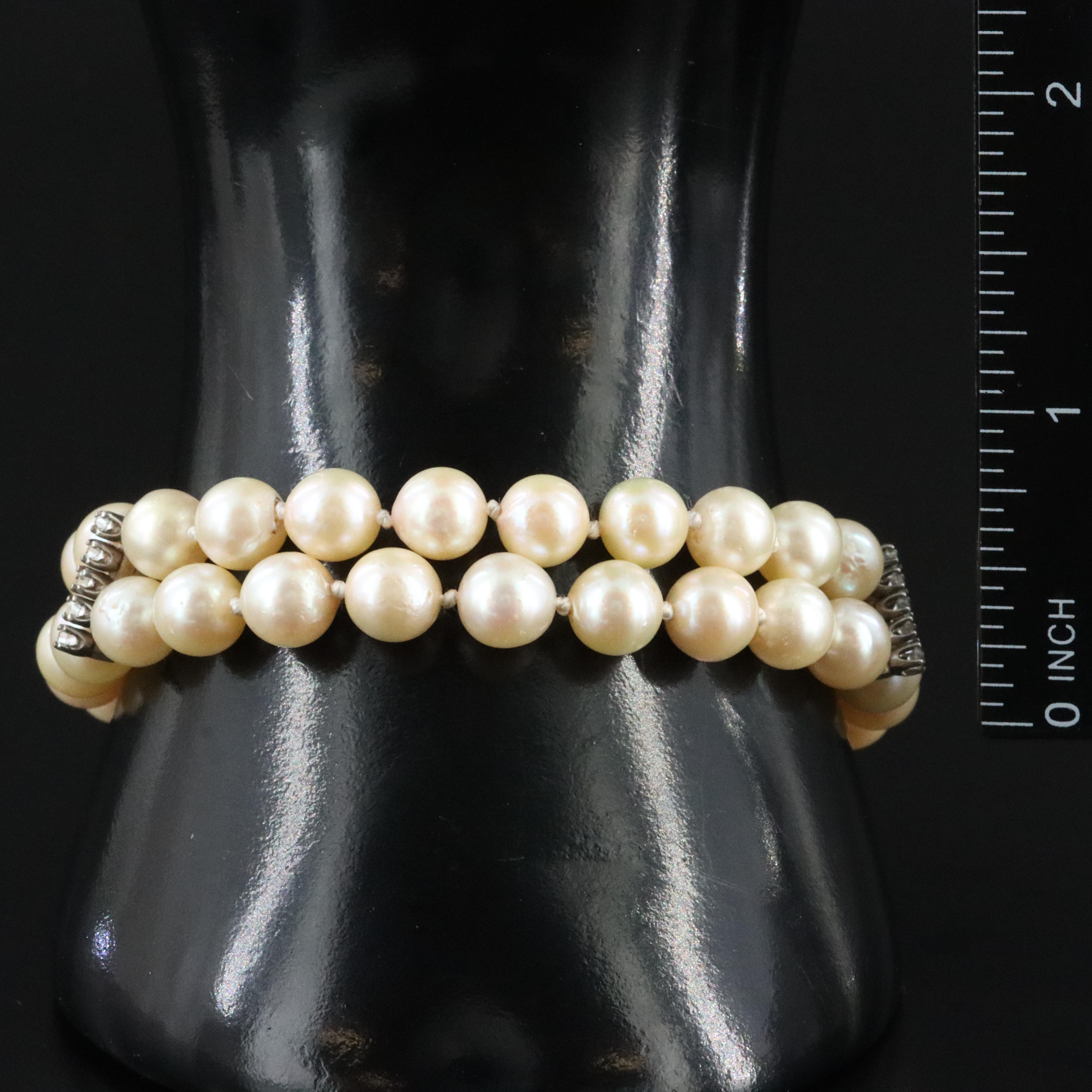14K Pearl, Diamond, and Glass Bracelet
