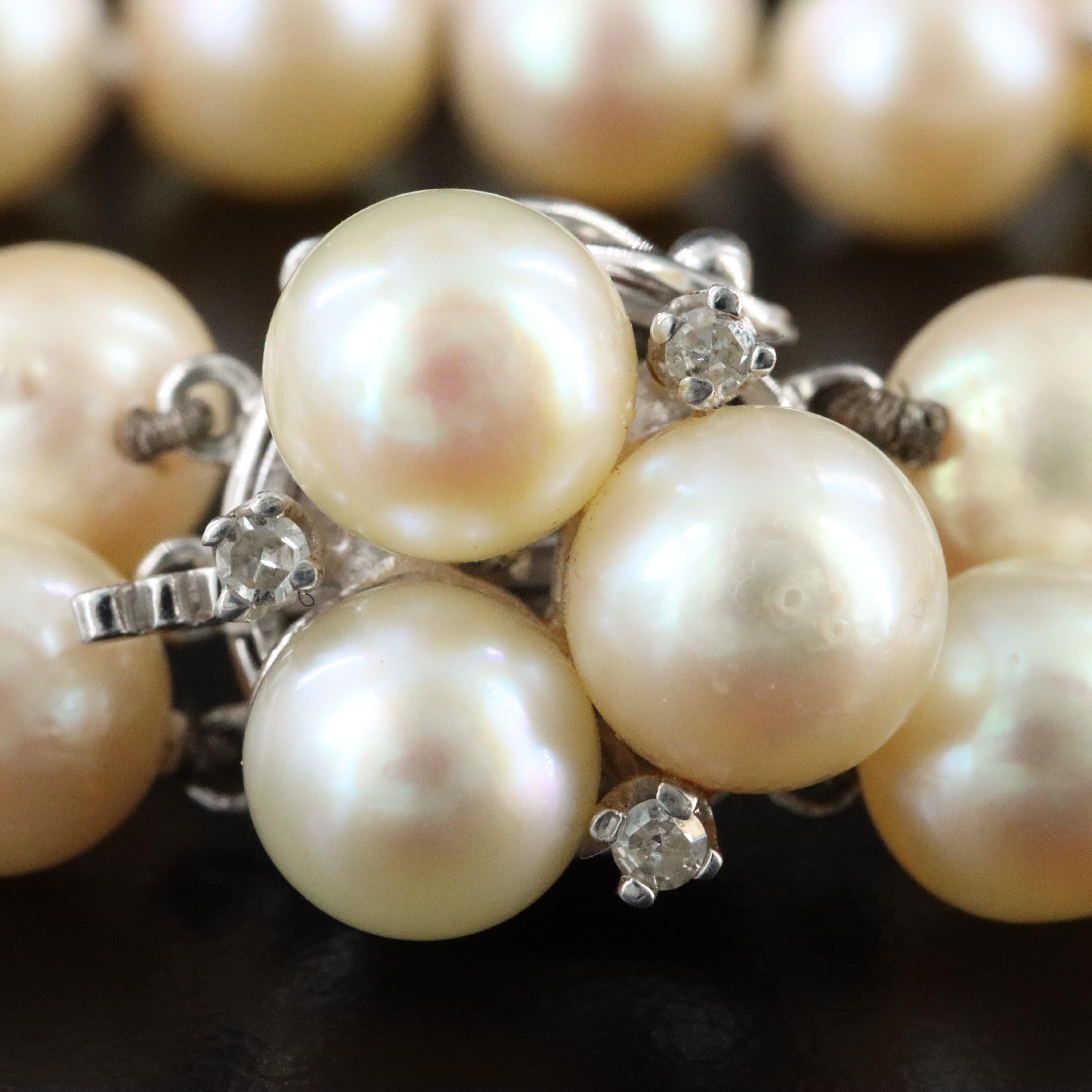 14K Pearl, Diamond, and Glass Bracelet