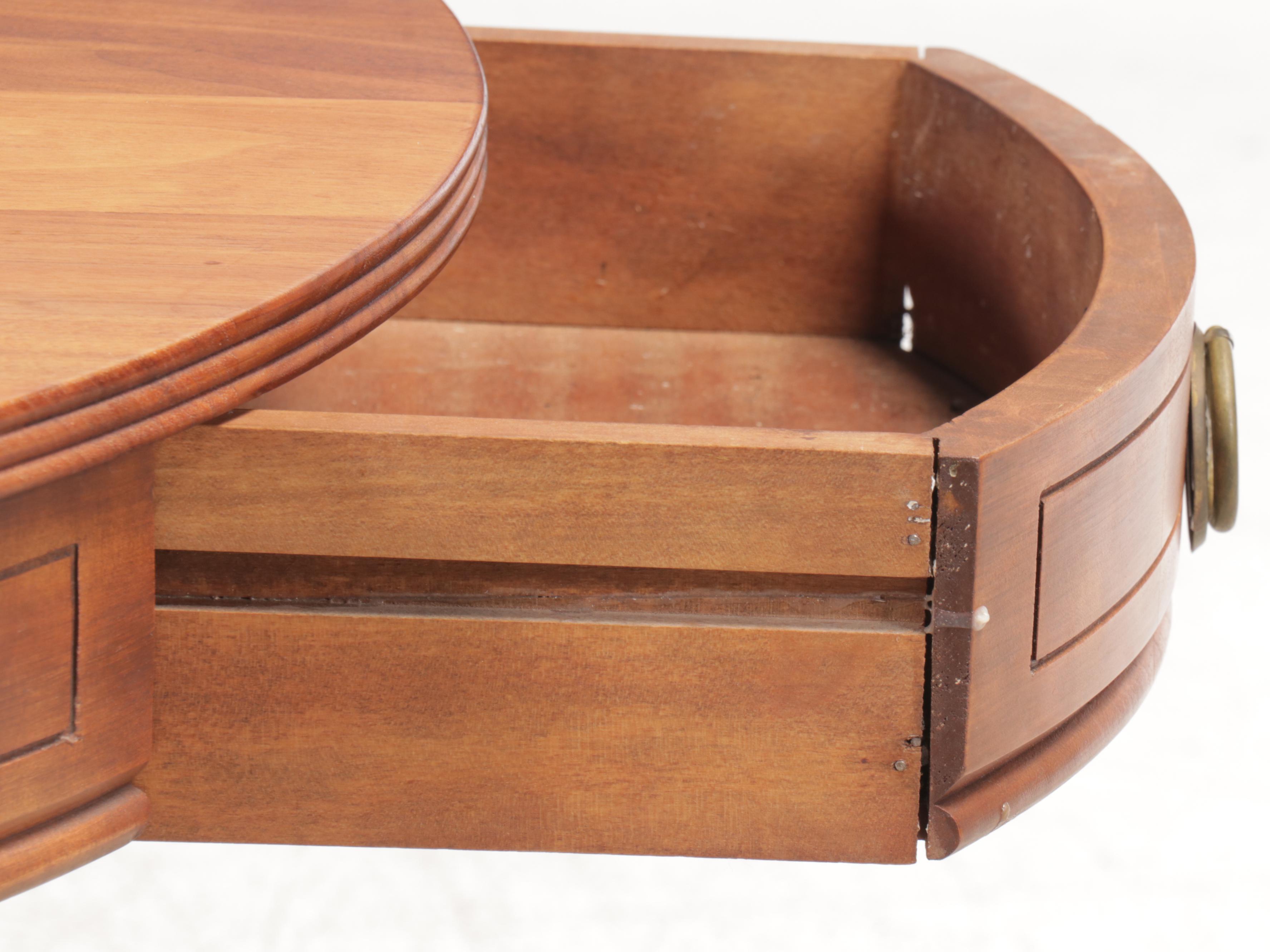 Duncan Phyfe Style Mahogany Drum Table, Mid-20th Century