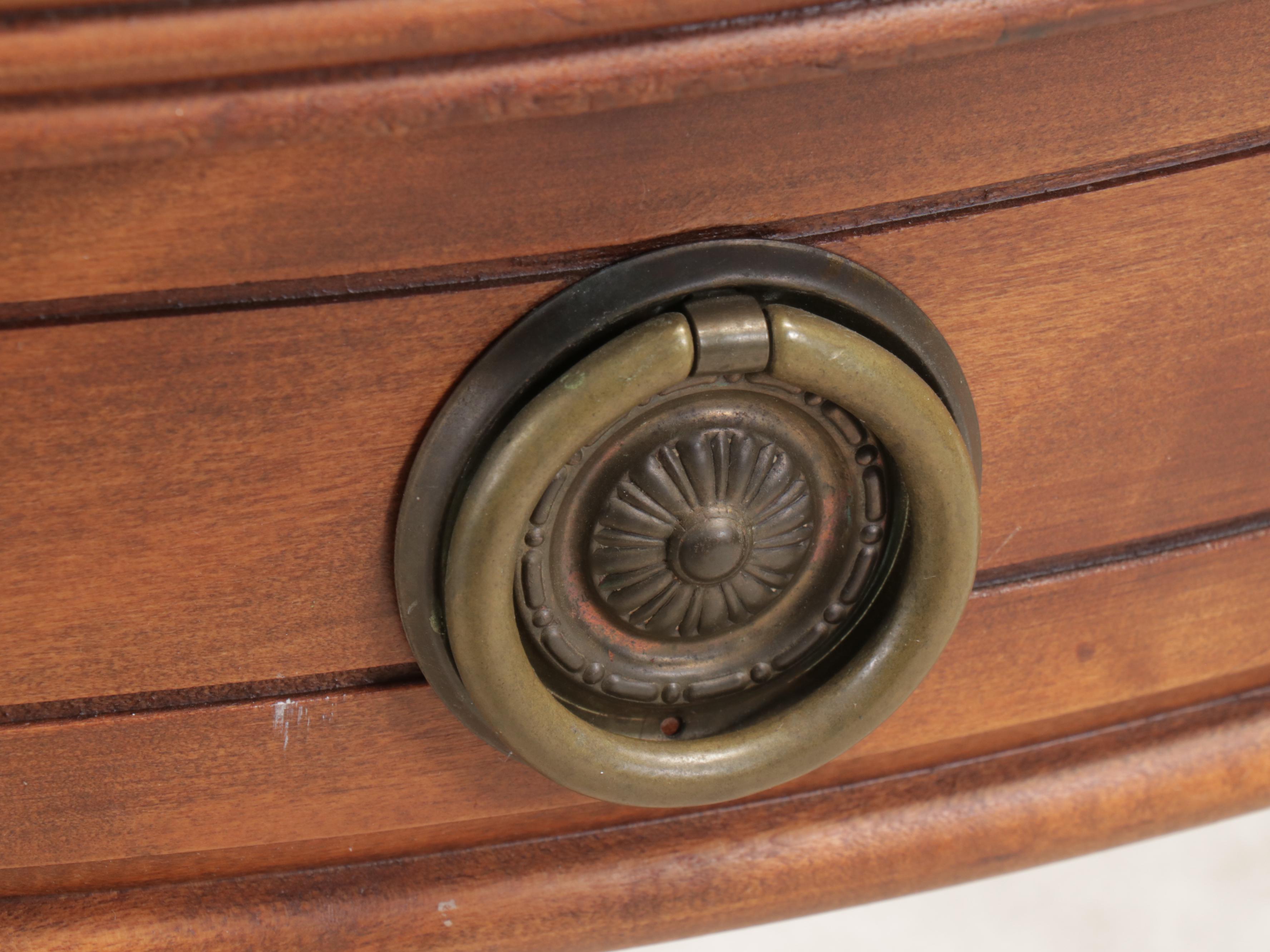 Duncan Phyfe Style Mahogany Drum Table, Mid-20th Century
