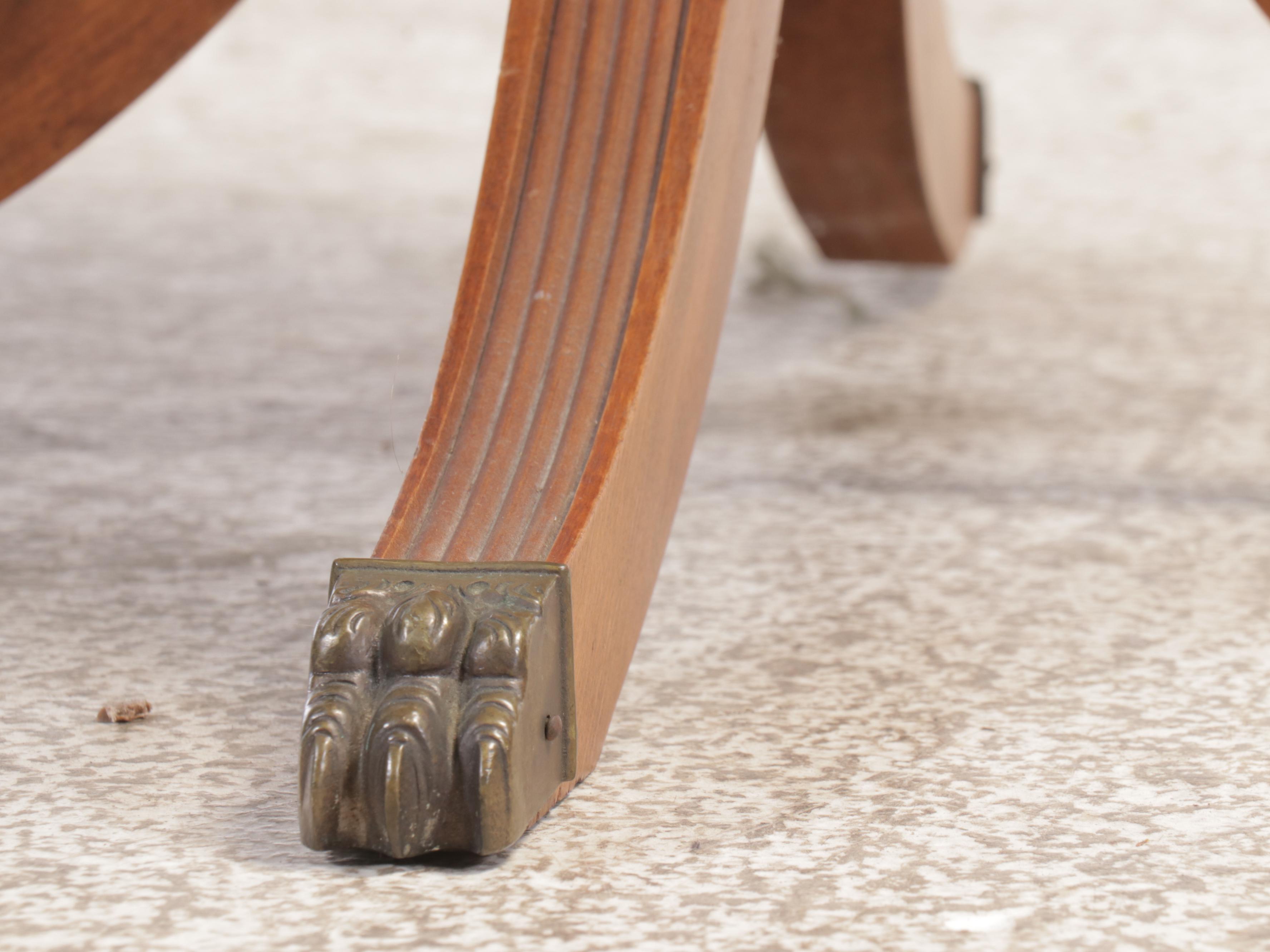Duncan Phyfe Style Mahogany Drum Table, Mid-20th Century