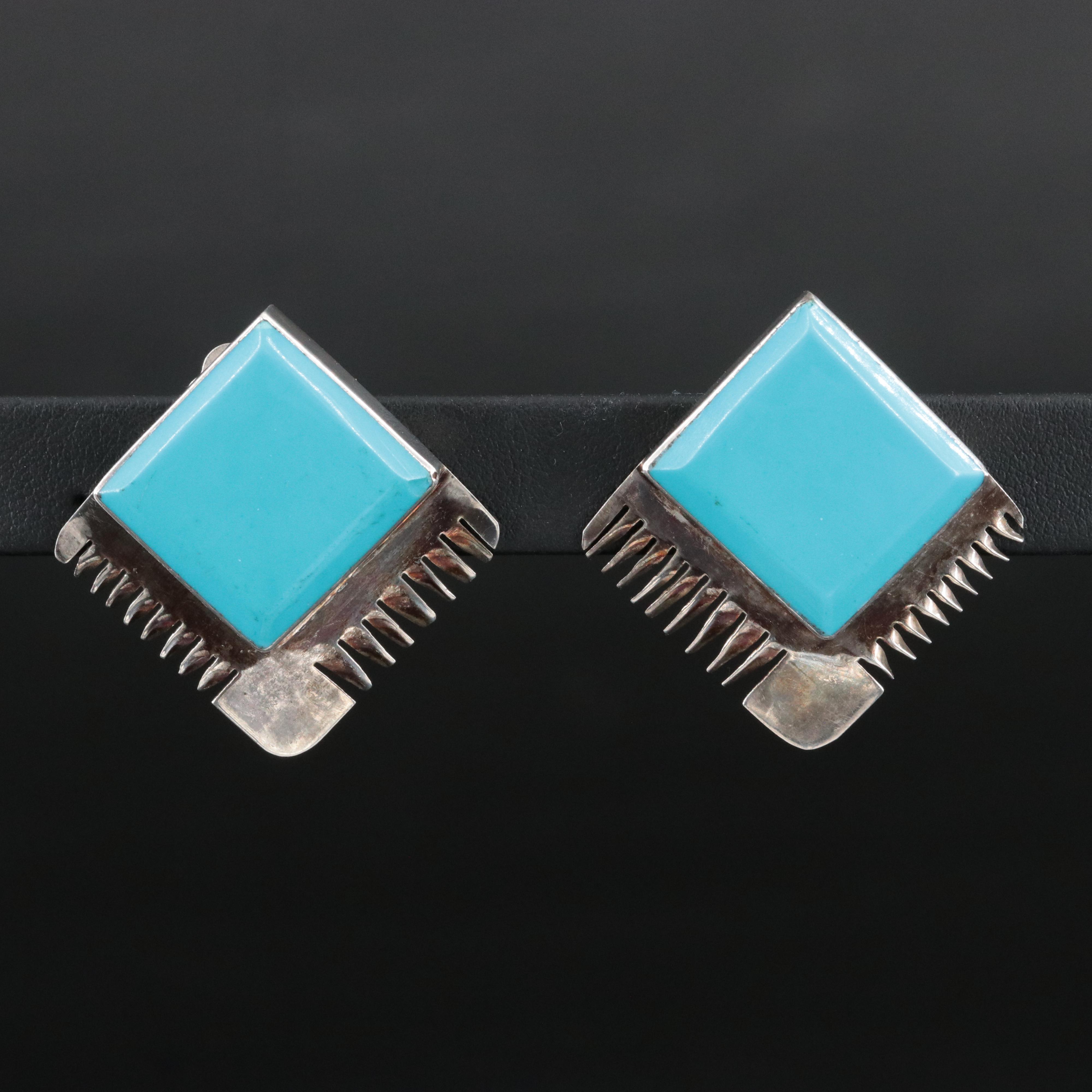 Mexican Sterling Turquoise Earrings