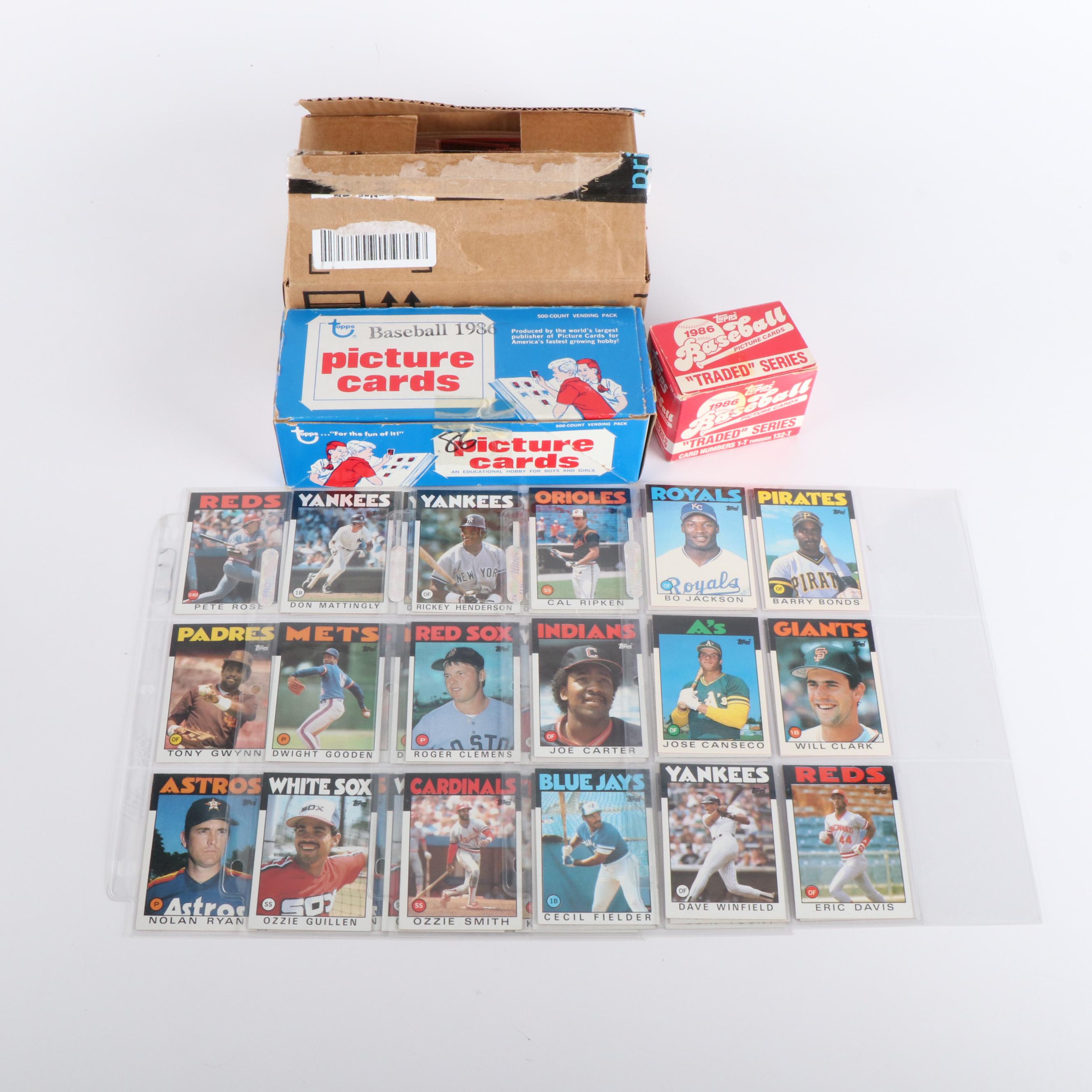 1986 Topps Baseball Cards Featuring Bob Jackson and Barry Bonds Rookies