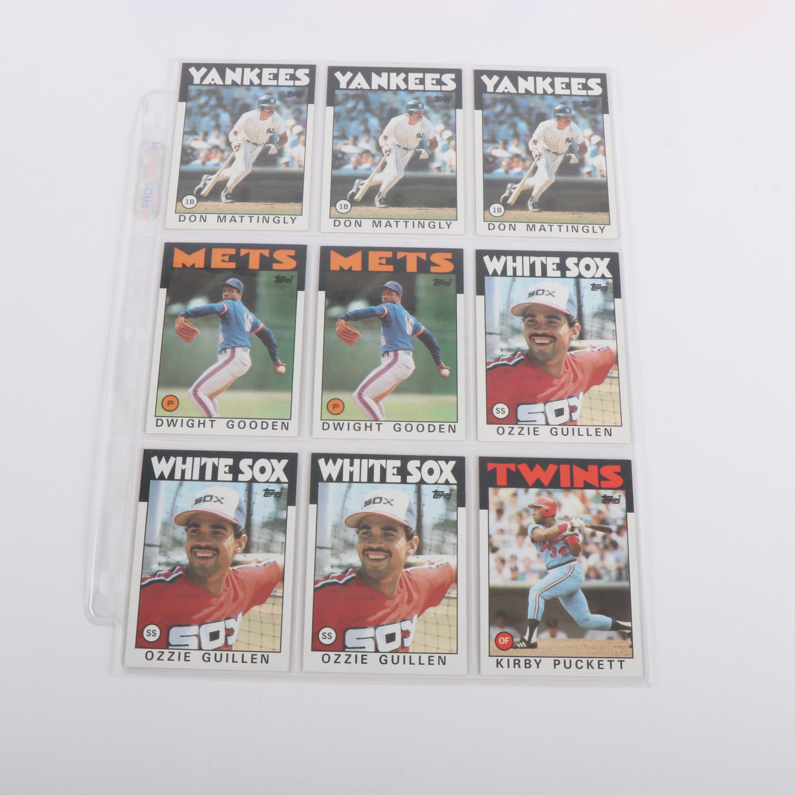1986 Topps Baseball Cards Featuring Bob Jackson and Barry Bonds Rookies