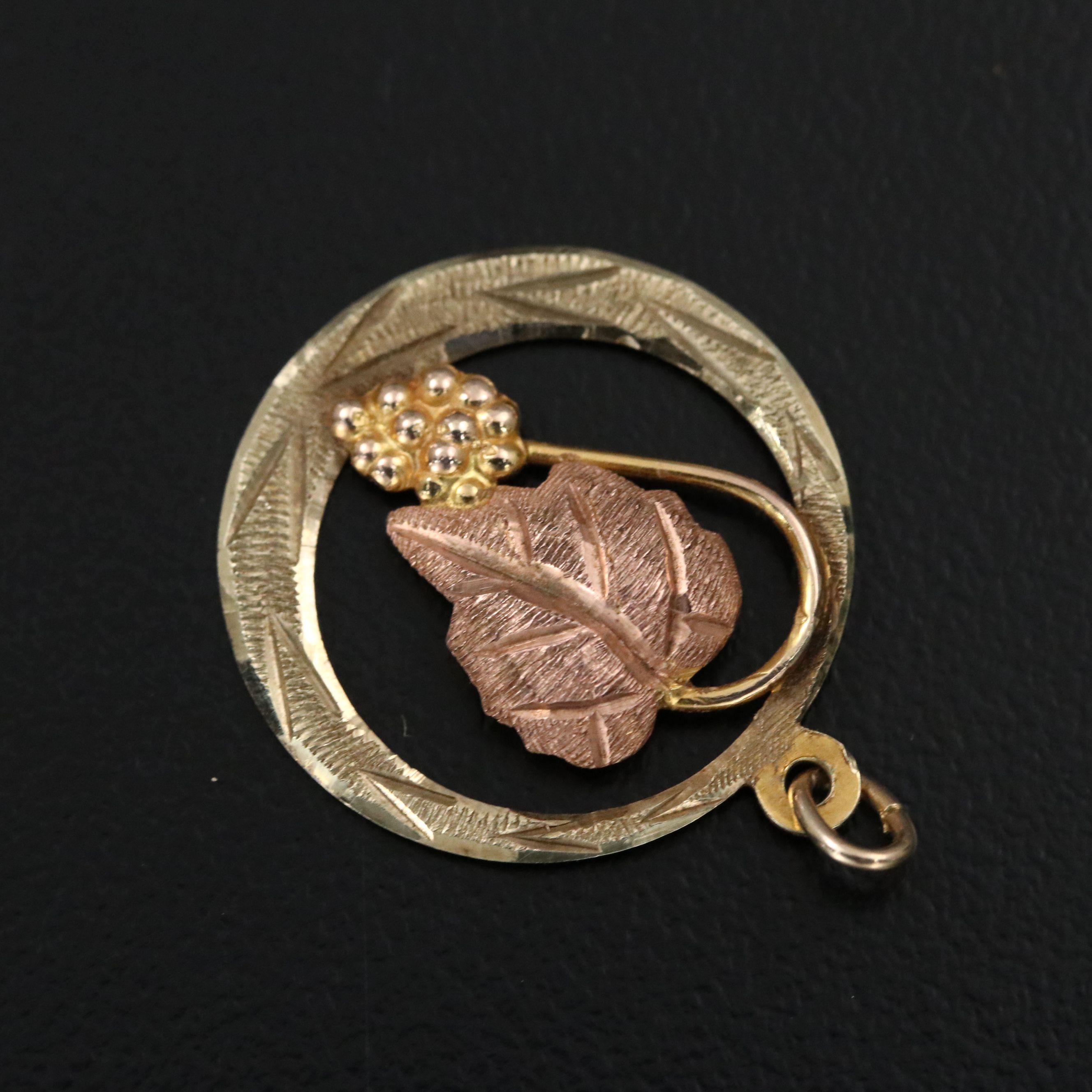 Black Hills Gold Co. 10K Pendant with Rose Gold Accent
