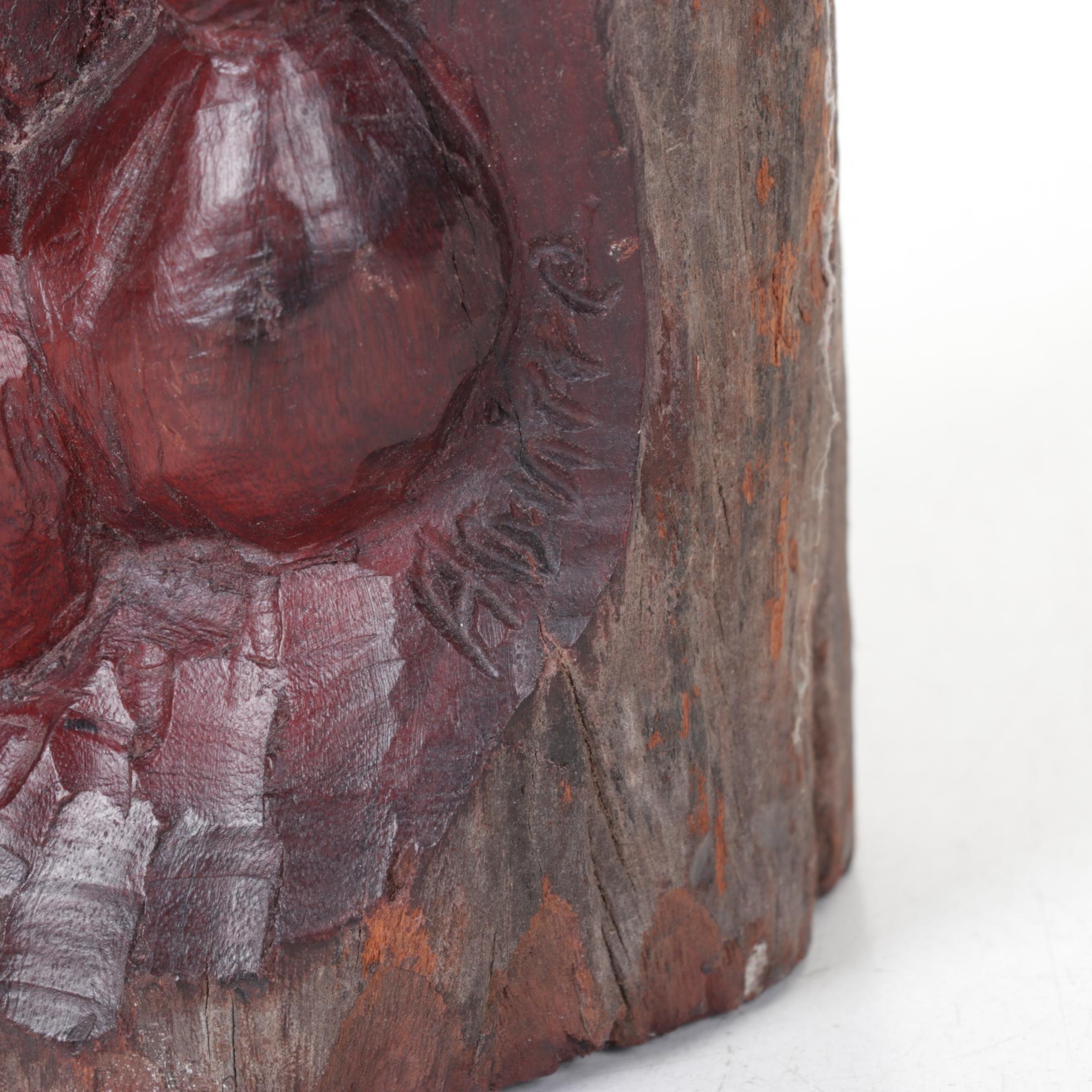 Argentinian Hand-Carved Wood Sculpture of Man