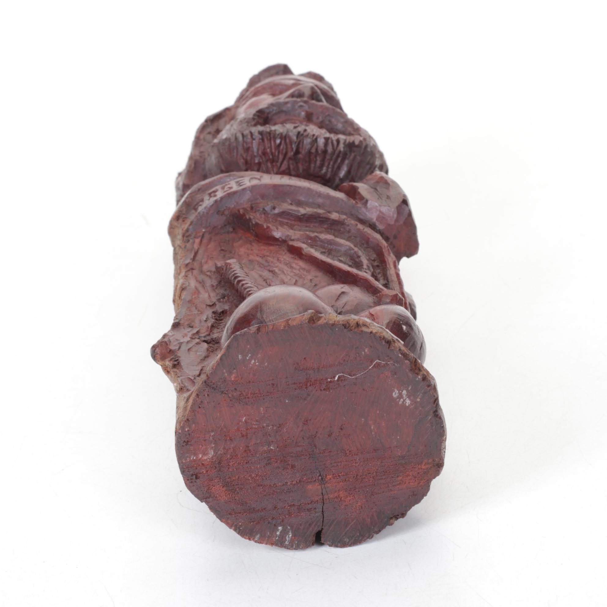 Argentinian Hand-Carved Wood Sculpture of Man