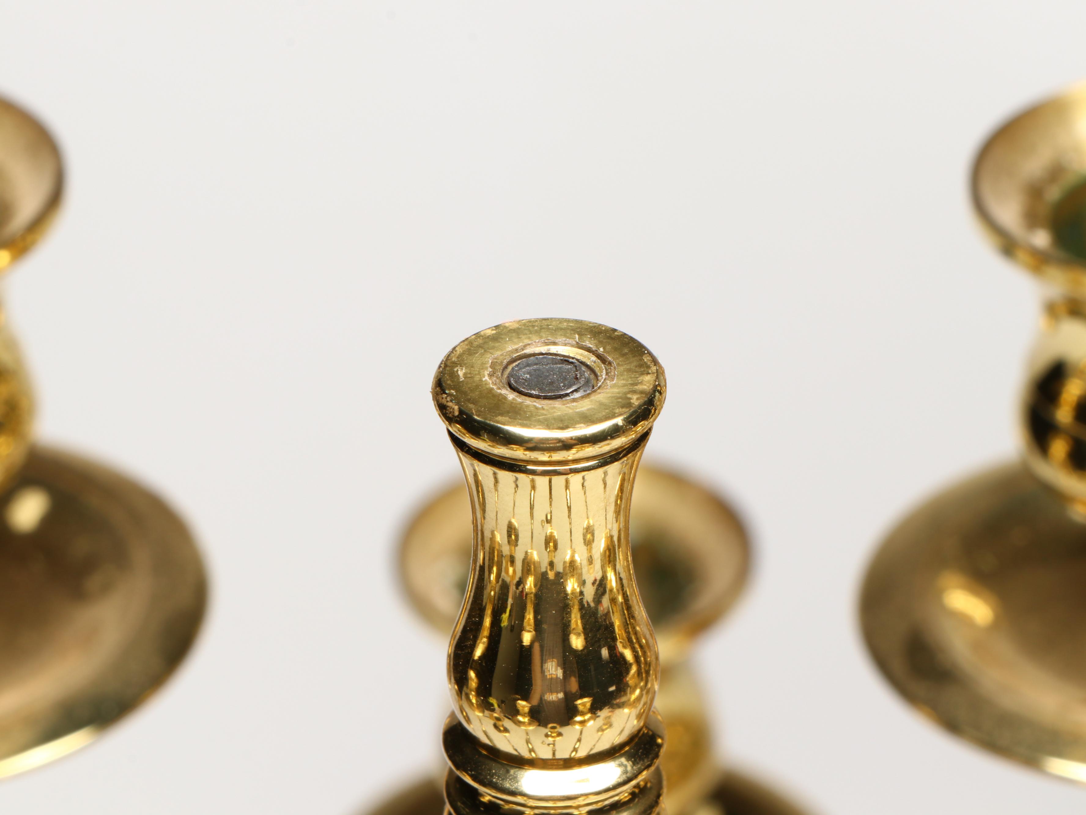 Pair of Baldwin Federal Style Brass Candelabras