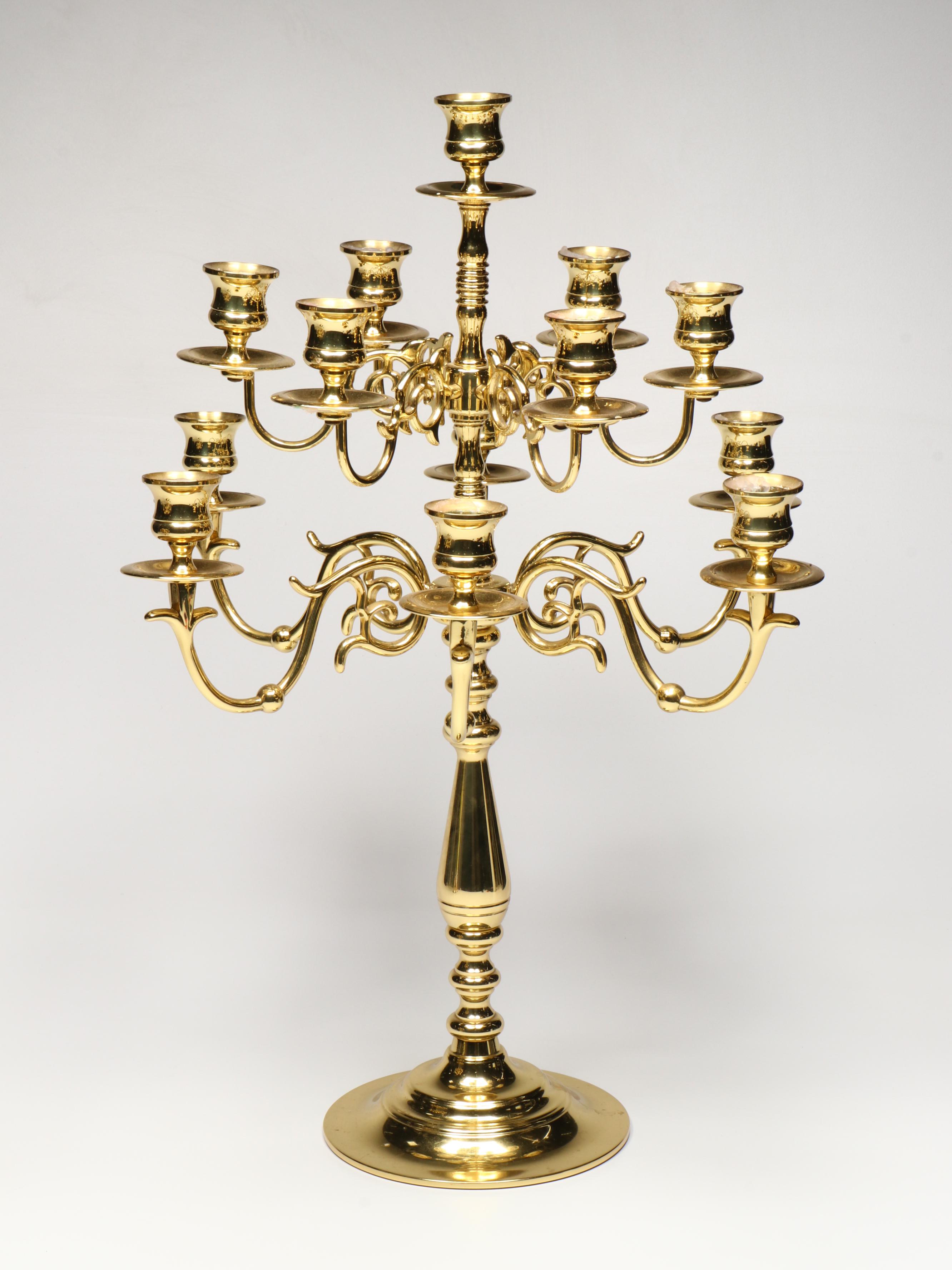 Pair of Baldwin Federal Style Brass Candelabras