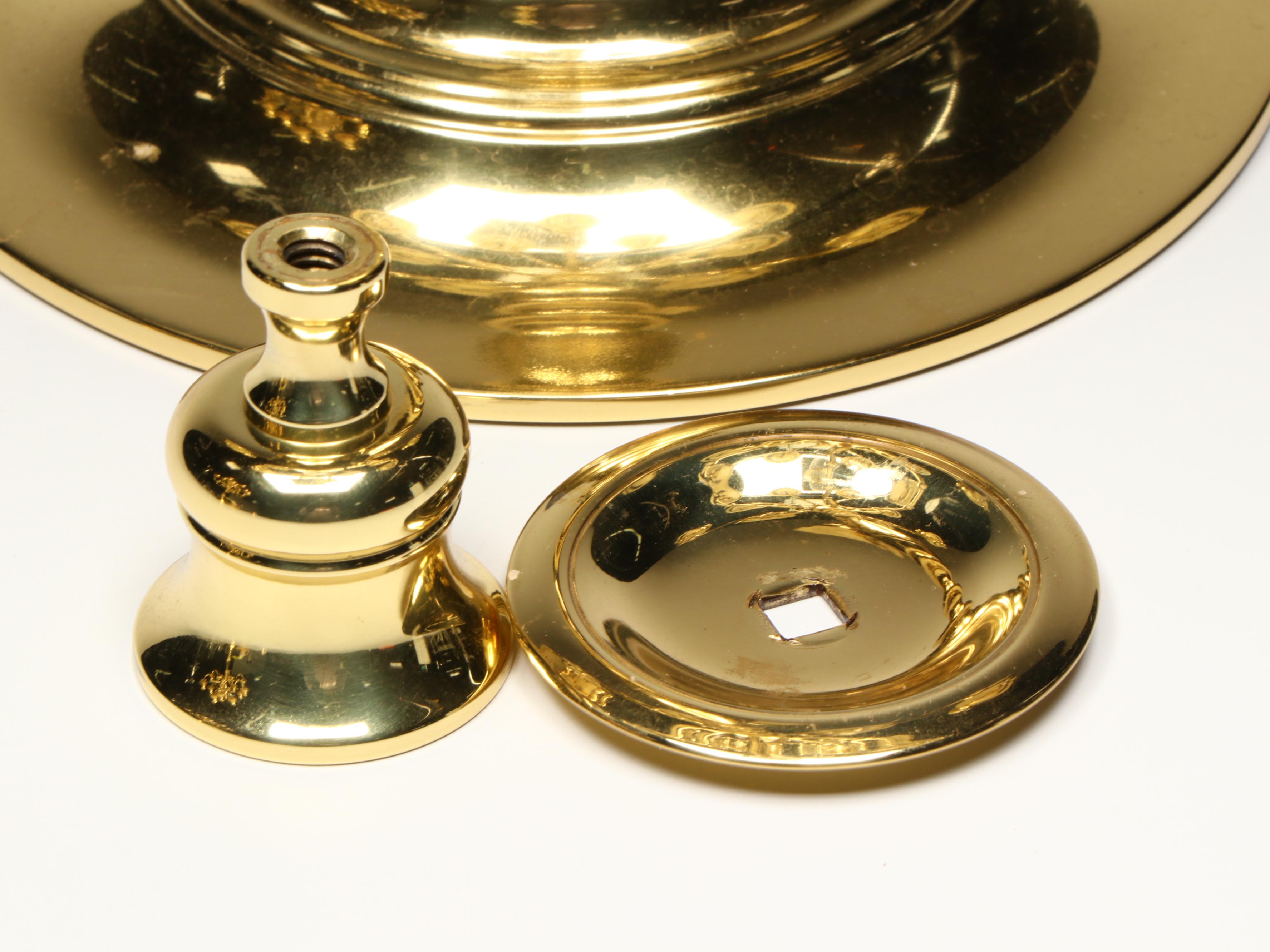 Pair of Baldwin Federal Style Brass Candelabras