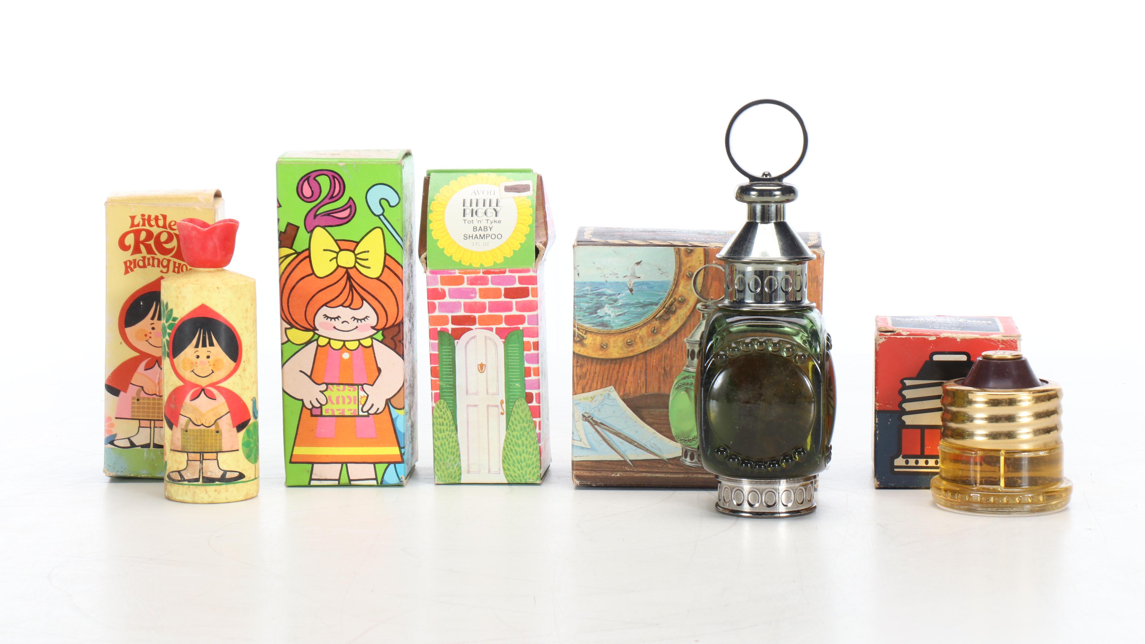 Vintage Avon Perfume Collection Featuring "Gone Fishing Tai Winds" Aftershave