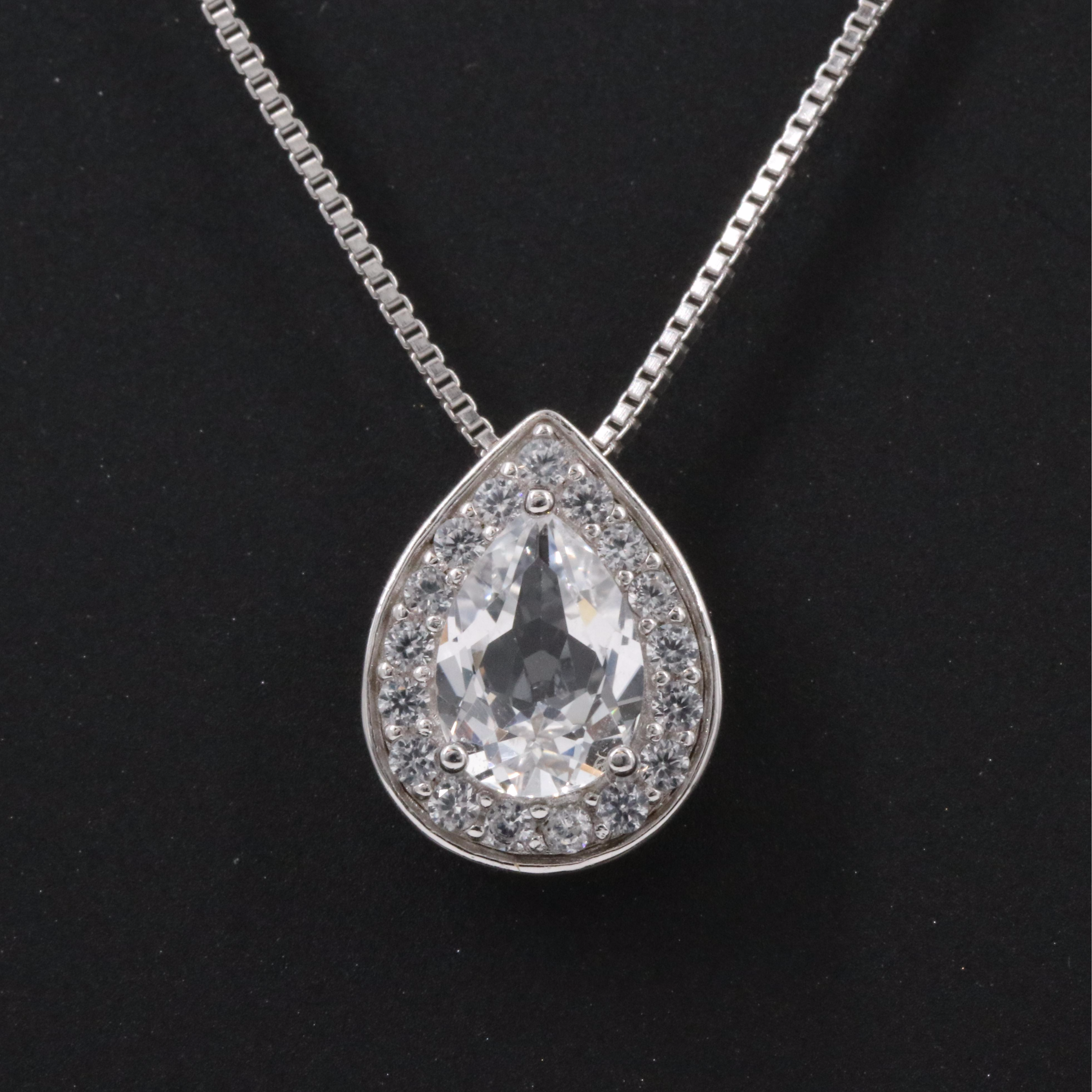 Sterling White Sapphire Pendant Necklace