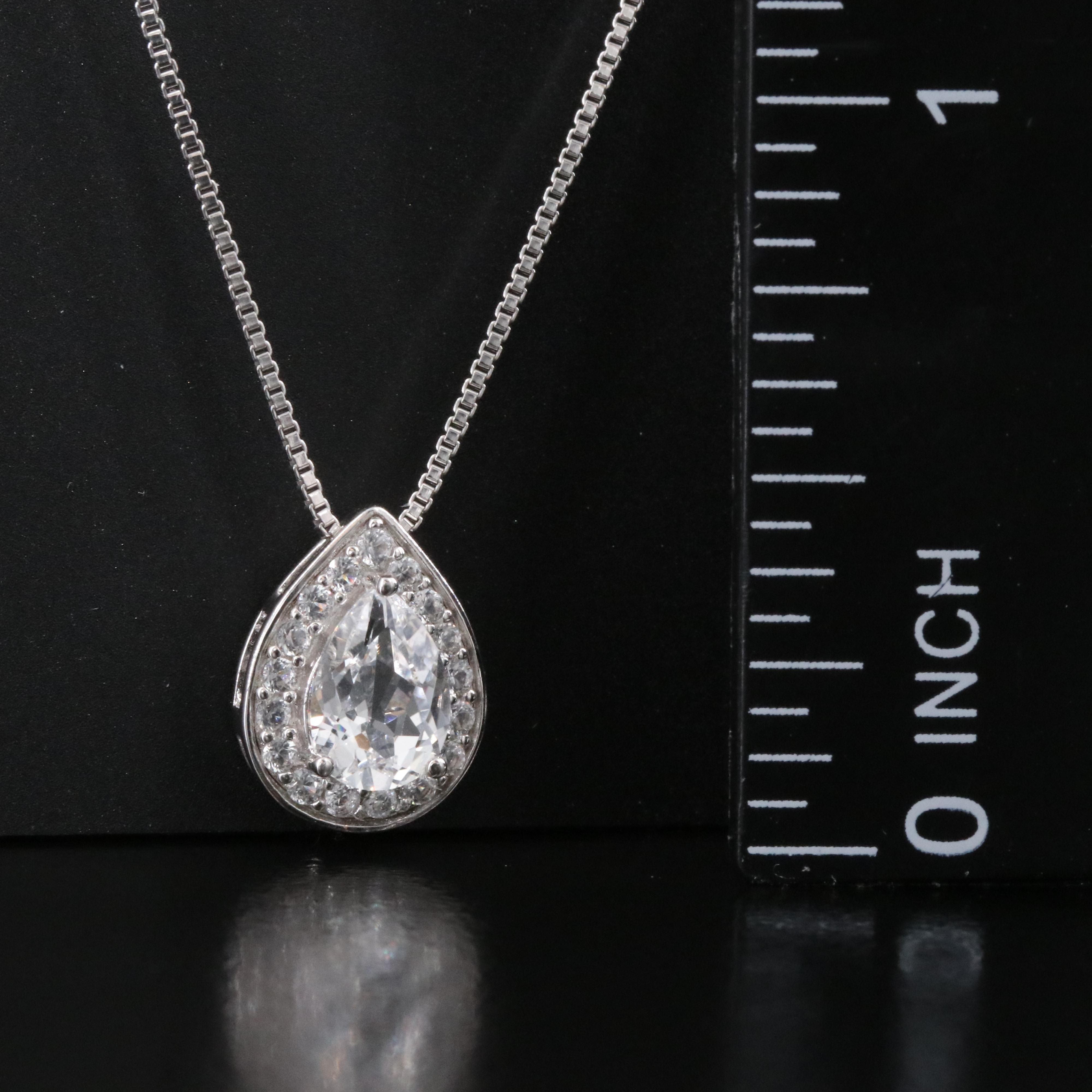 Sterling White Sapphire Pendant Necklace