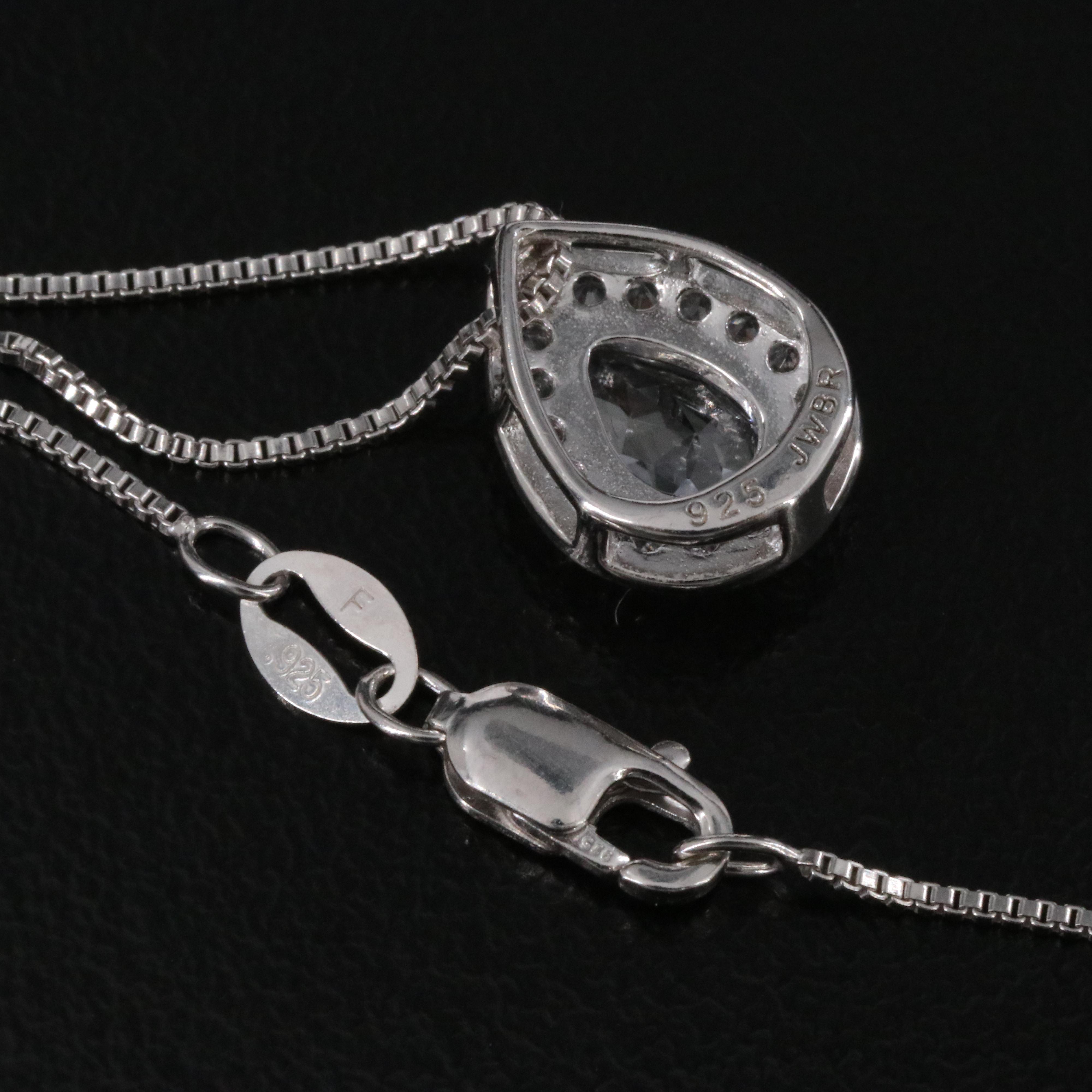 Sterling White Sapphire Pendant Necklace
