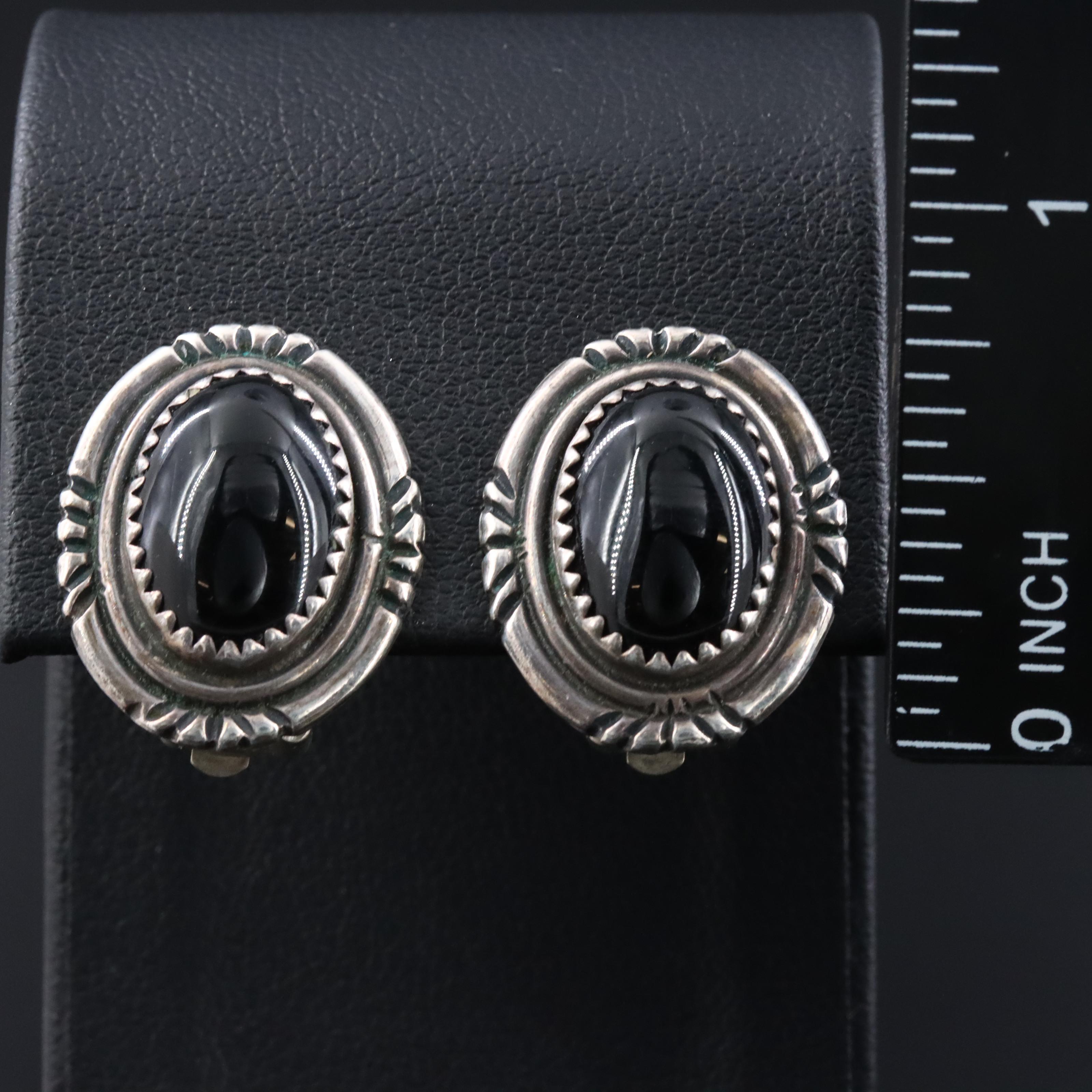 Sterling Black Onyx Earrings