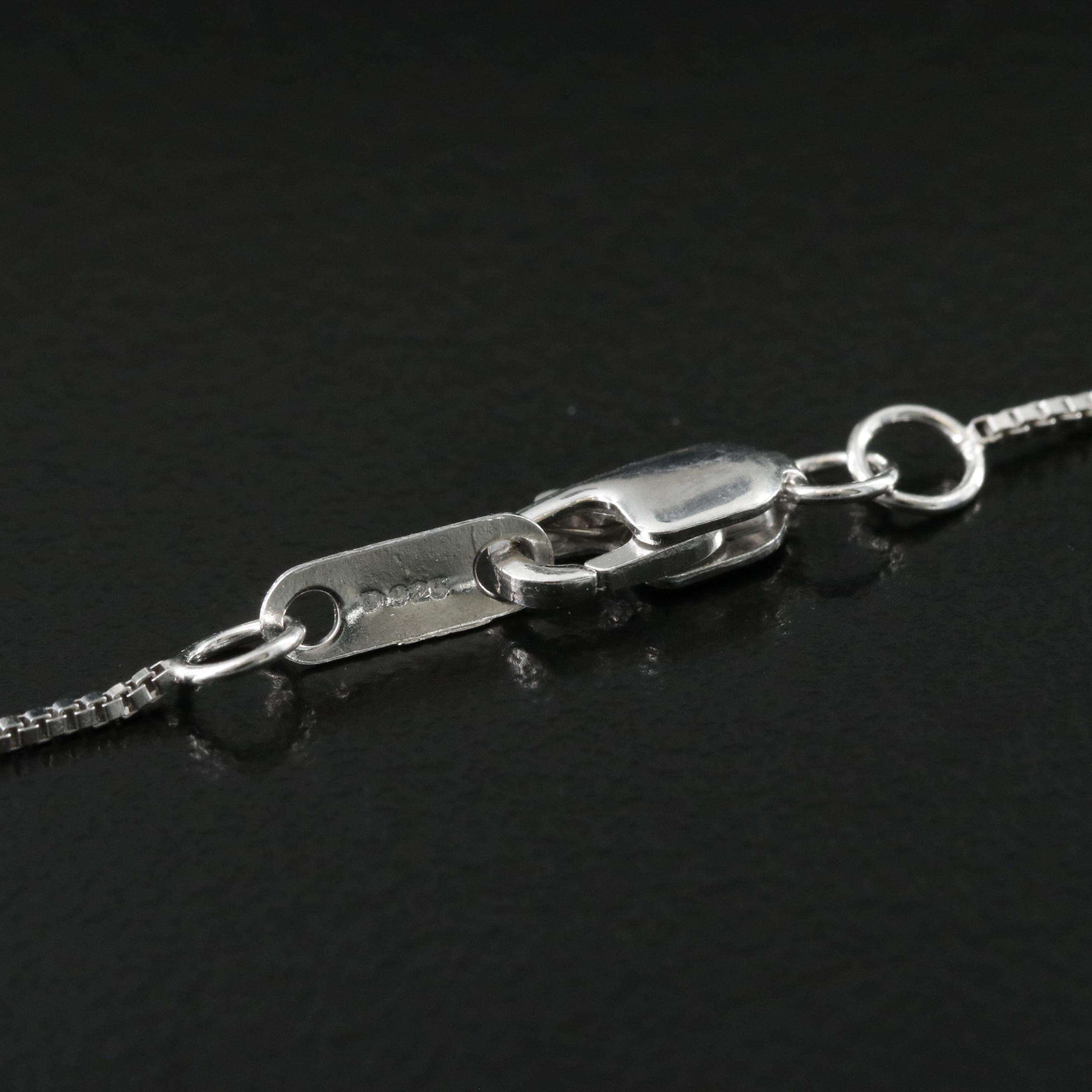 Sterling London Blue Topaz and White Sapphire Pendant Necklace