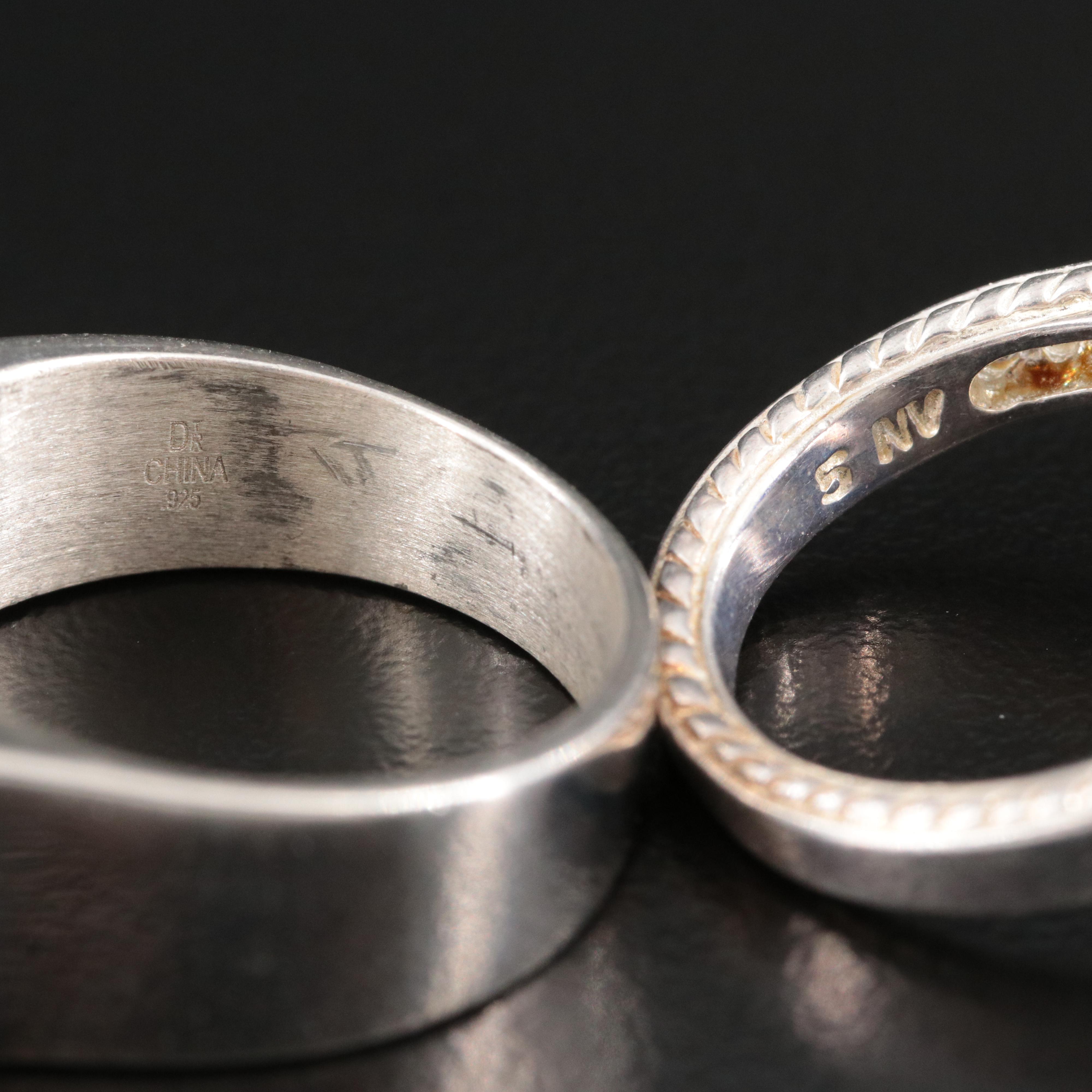 Sterling Spinel, Amethyst and Turquoise Ring Selection