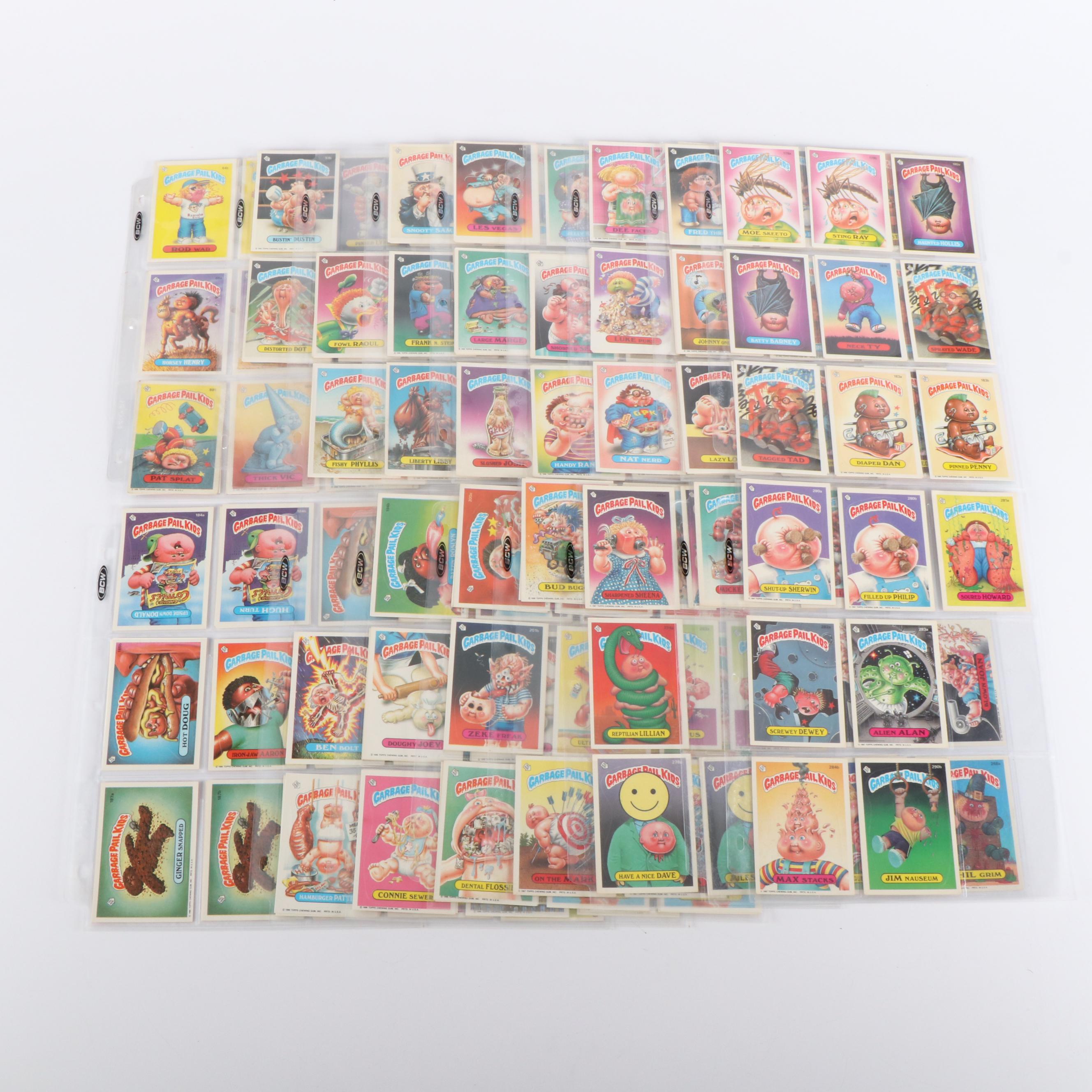 Garbage Pail Kids Trading Cards with Binder Pages, 1980s