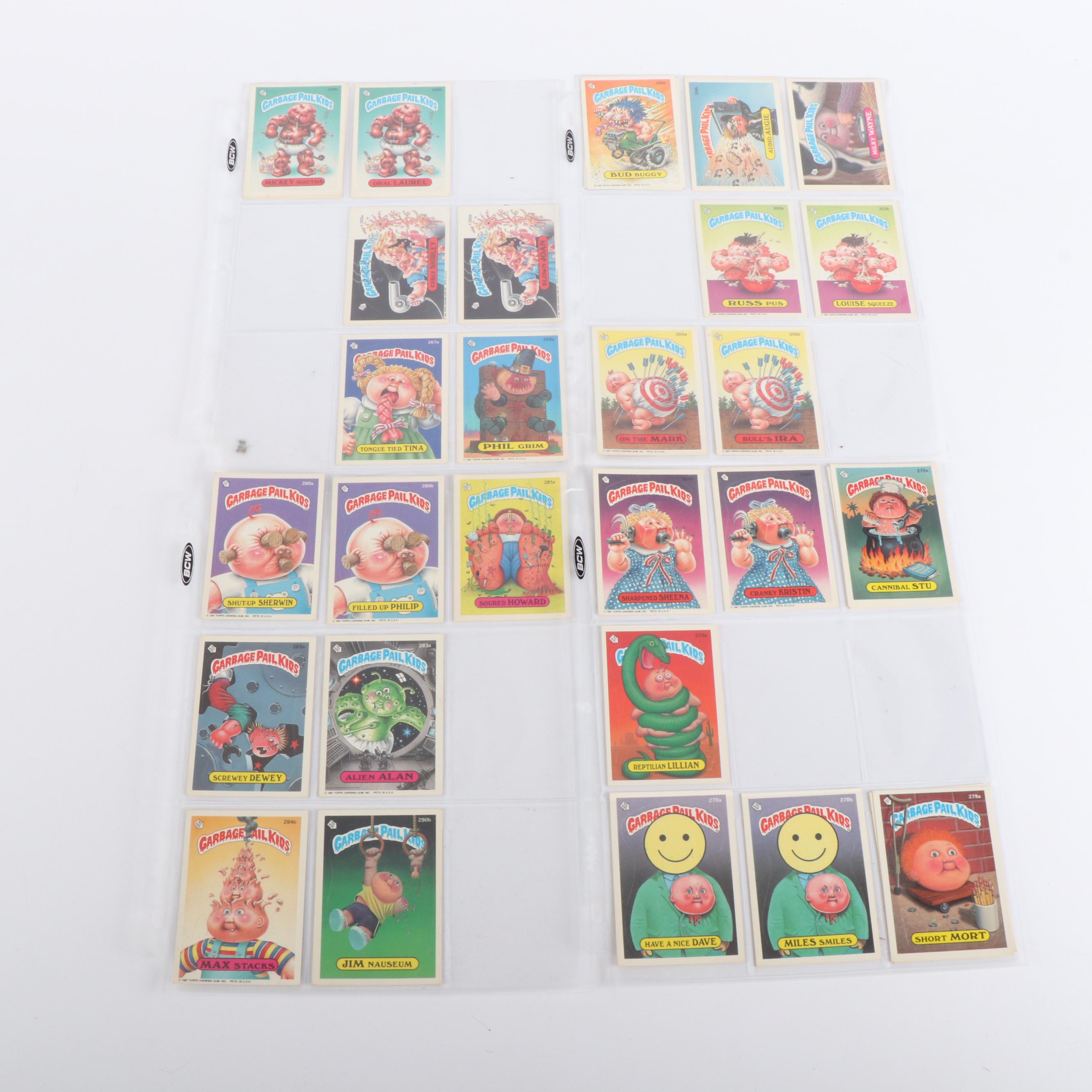 Garbage Pail Kids Trading Cards with Binder Pages, 1980s