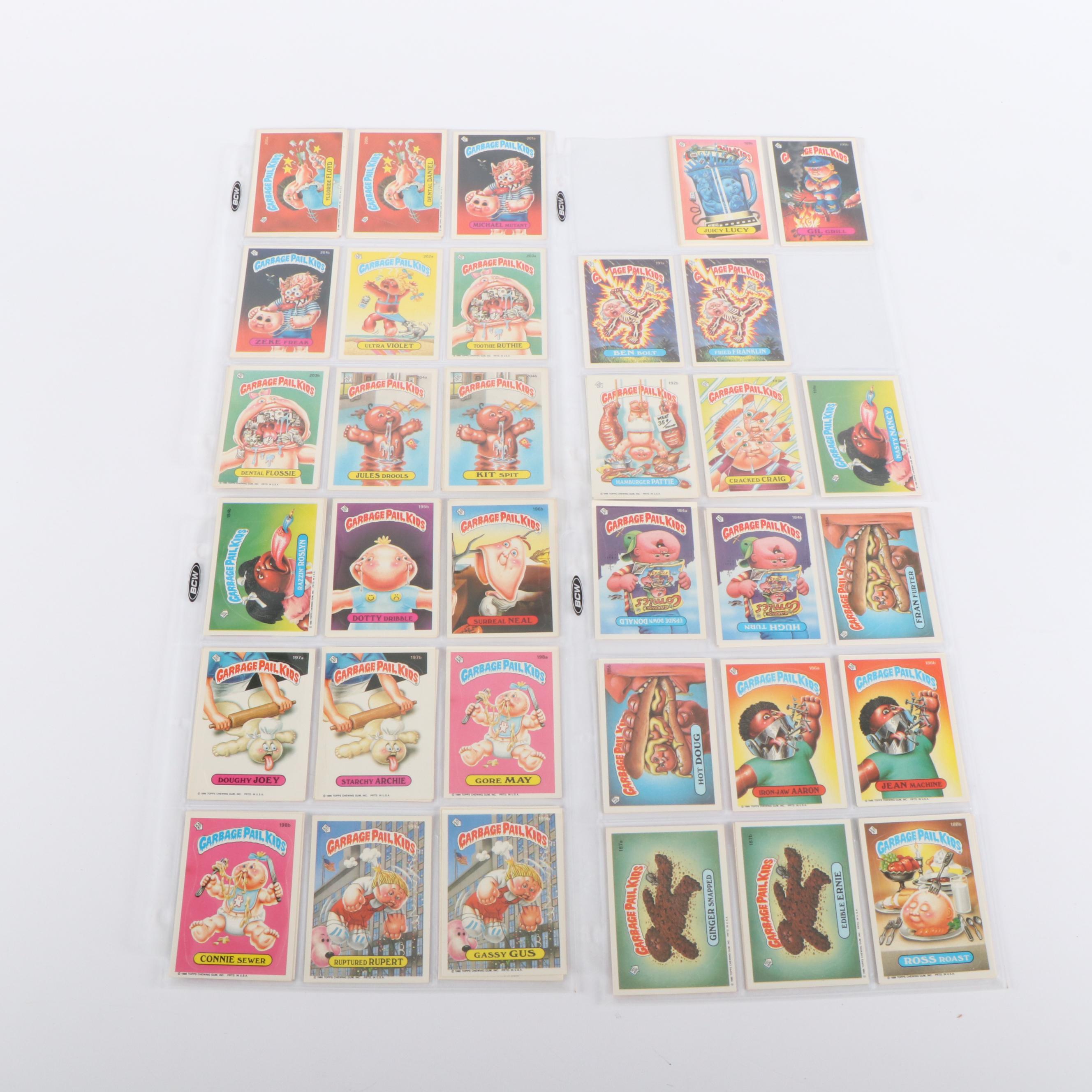Garbage Pail Kids Trading Cards with Binder Pages, 1980s