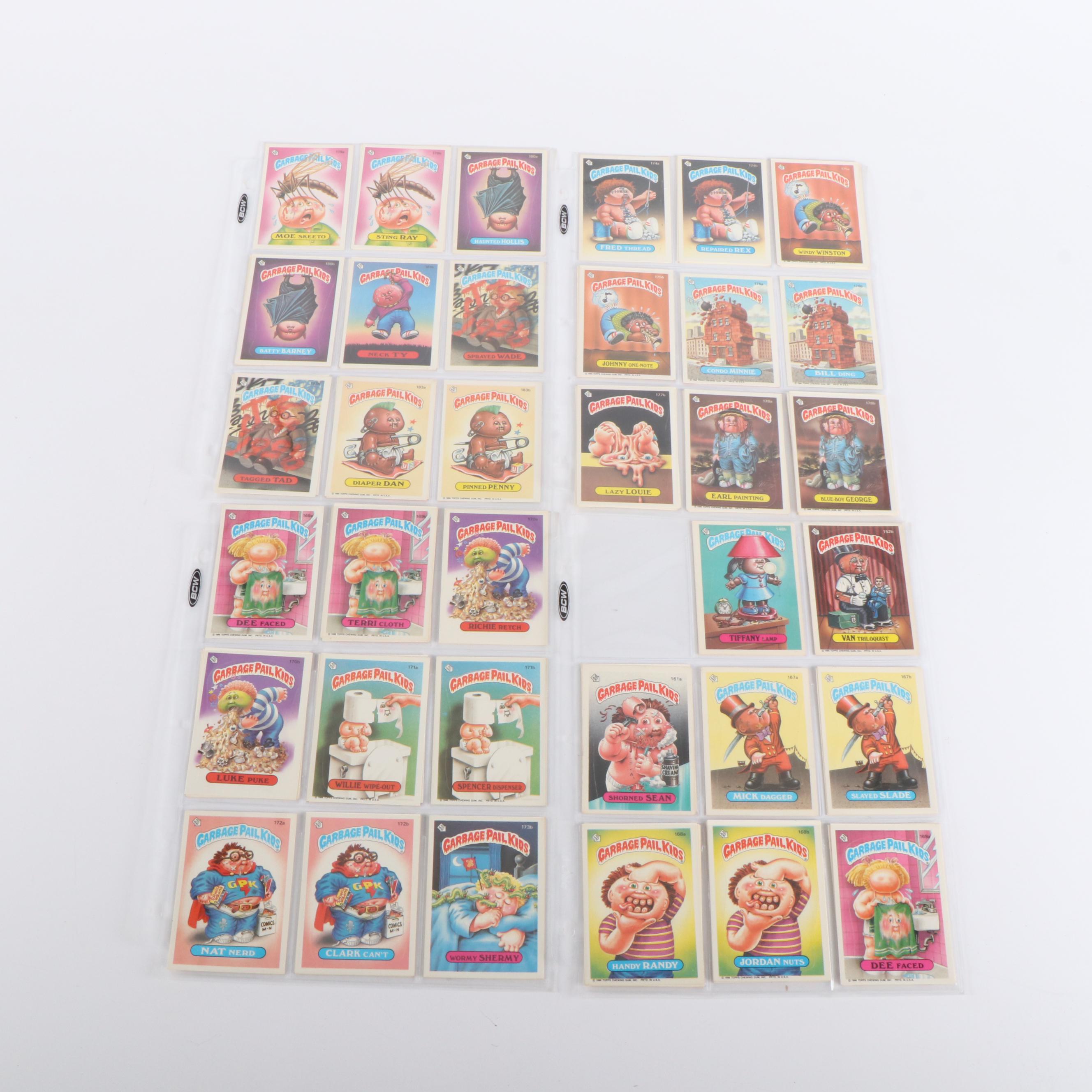 Garbage Pail Kids Trading Cards with Binder Pages, 1980s