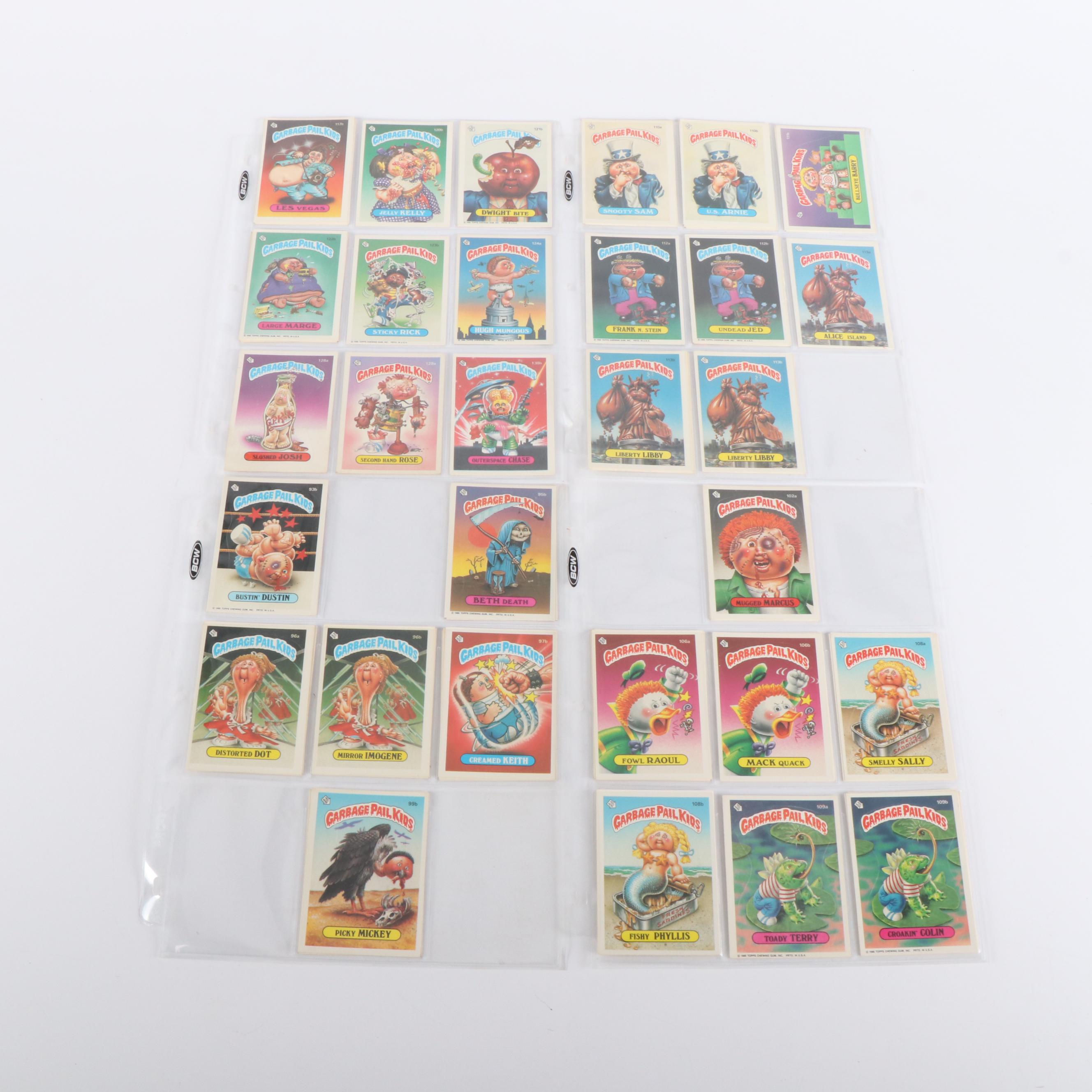 Garbage Pail Kids Trading Cards with Binder Pages, 1980s