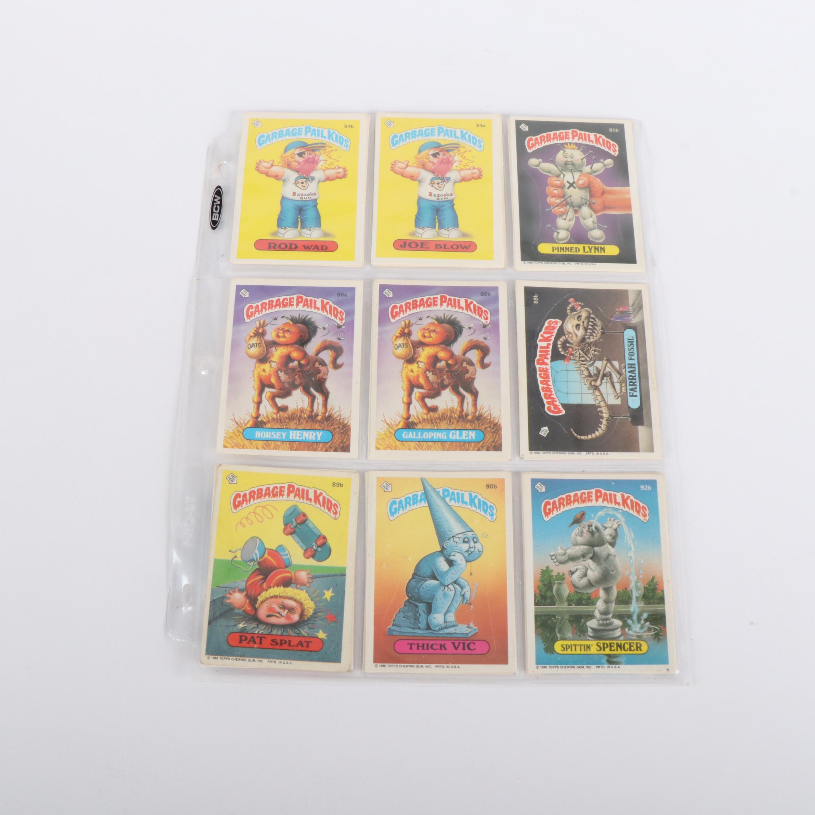 Garbage Pail Kids Trading Cards with Binder Pages, 1980s