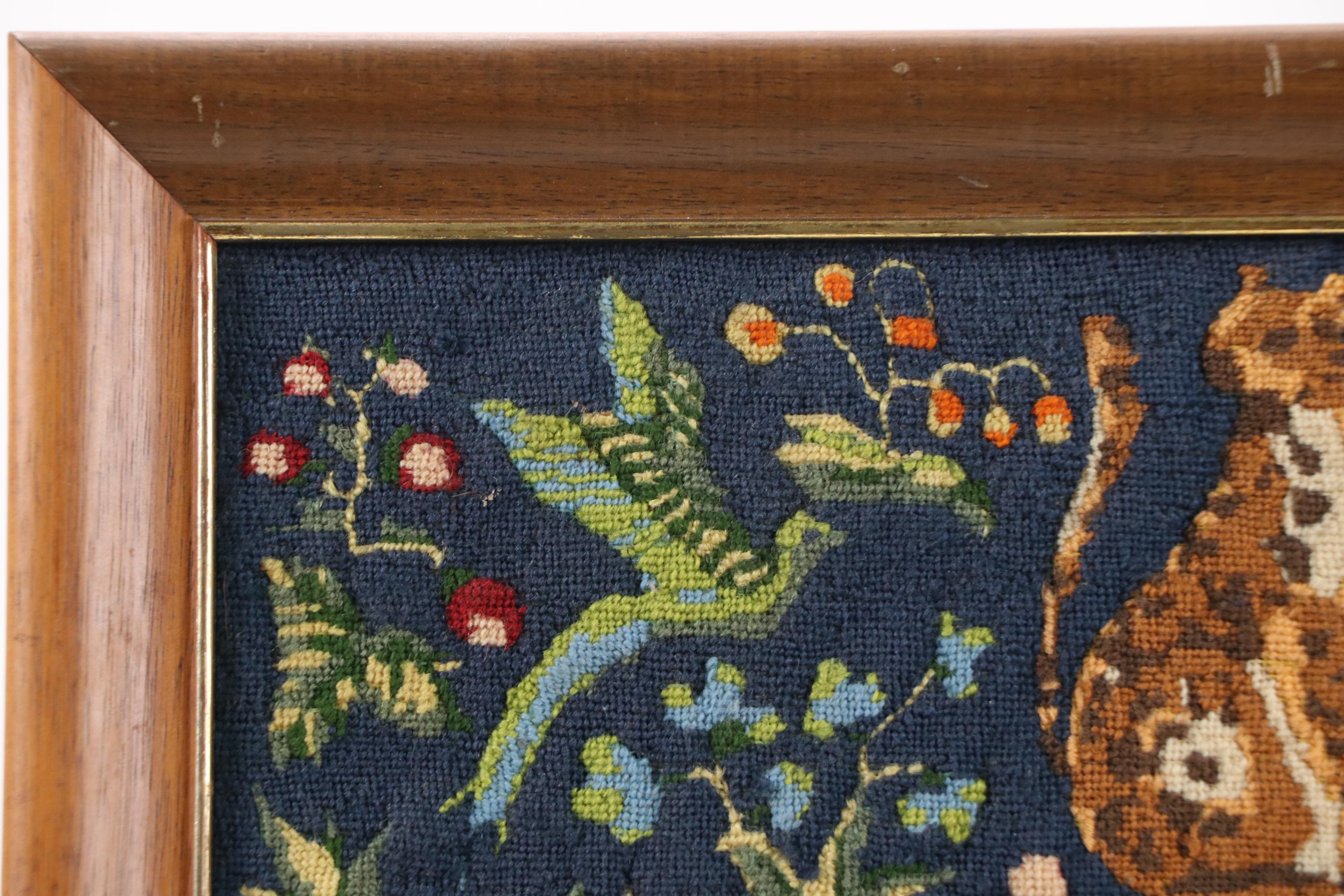 Millefleur Needlepoint Panel View After Lady and The Unicorn French Tapestry