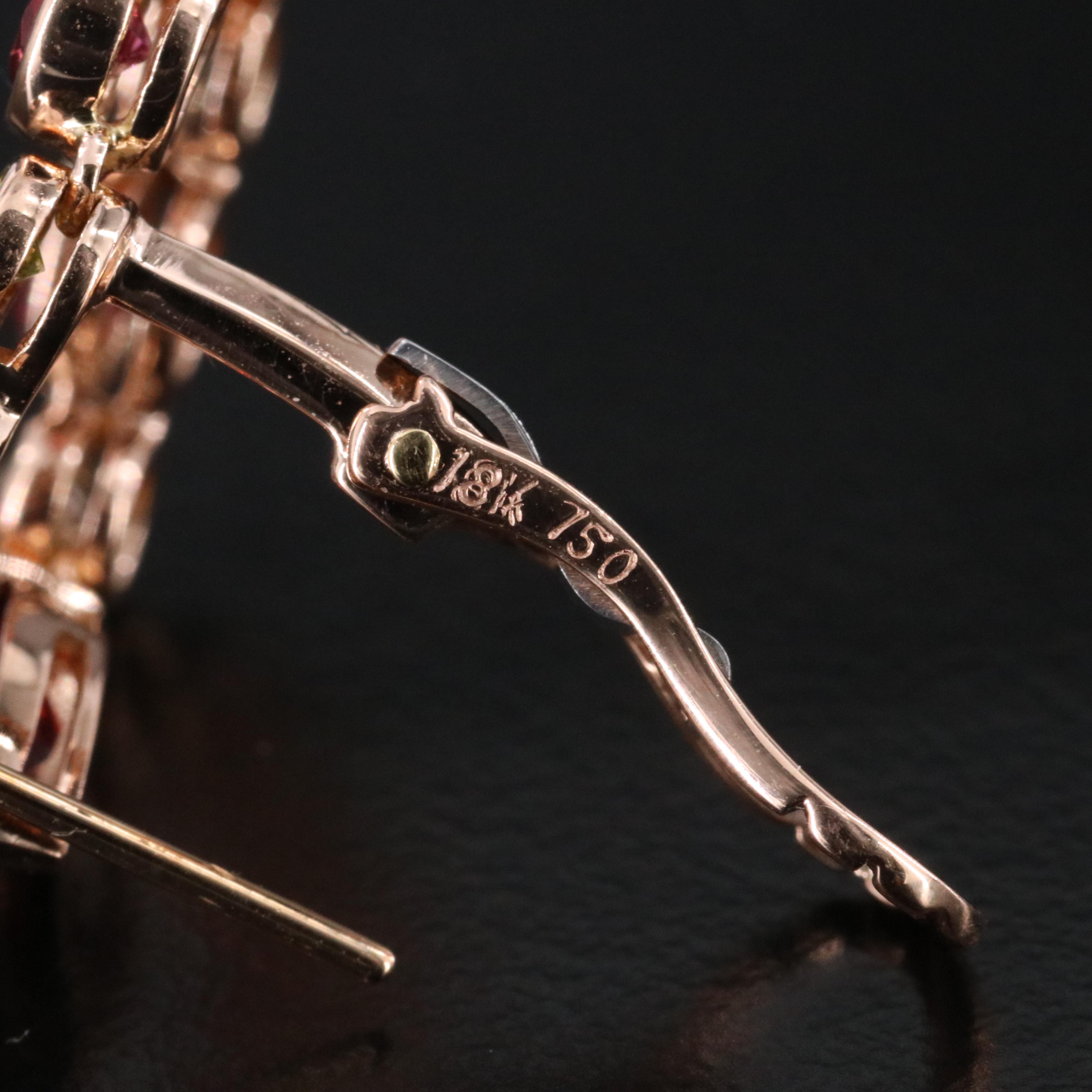 18K Rose Gold Garnet and Lab Grown Diamond Earrings