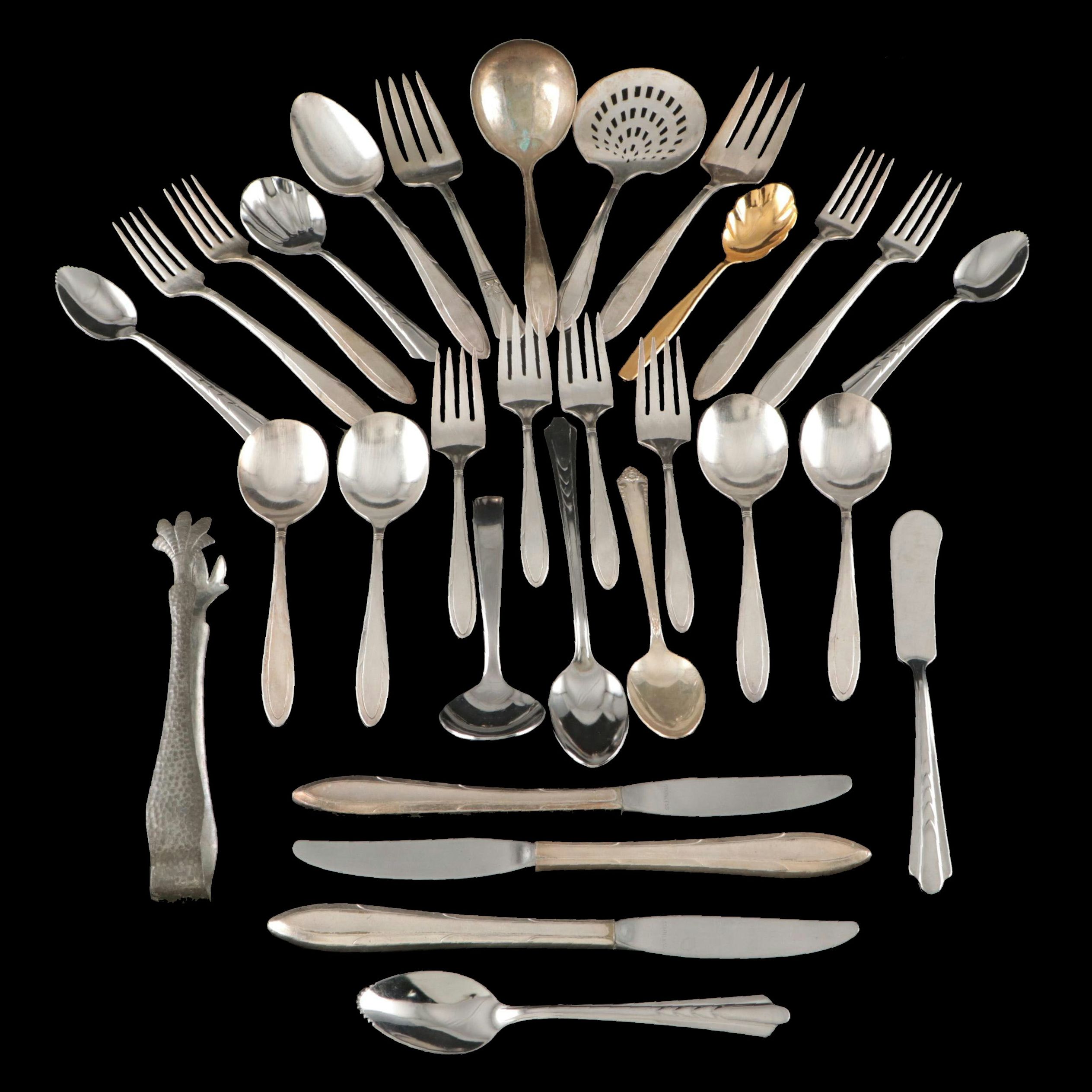 Oneida "Reverie" Silver Plate with Other Silver Plate and Stainless Flatware