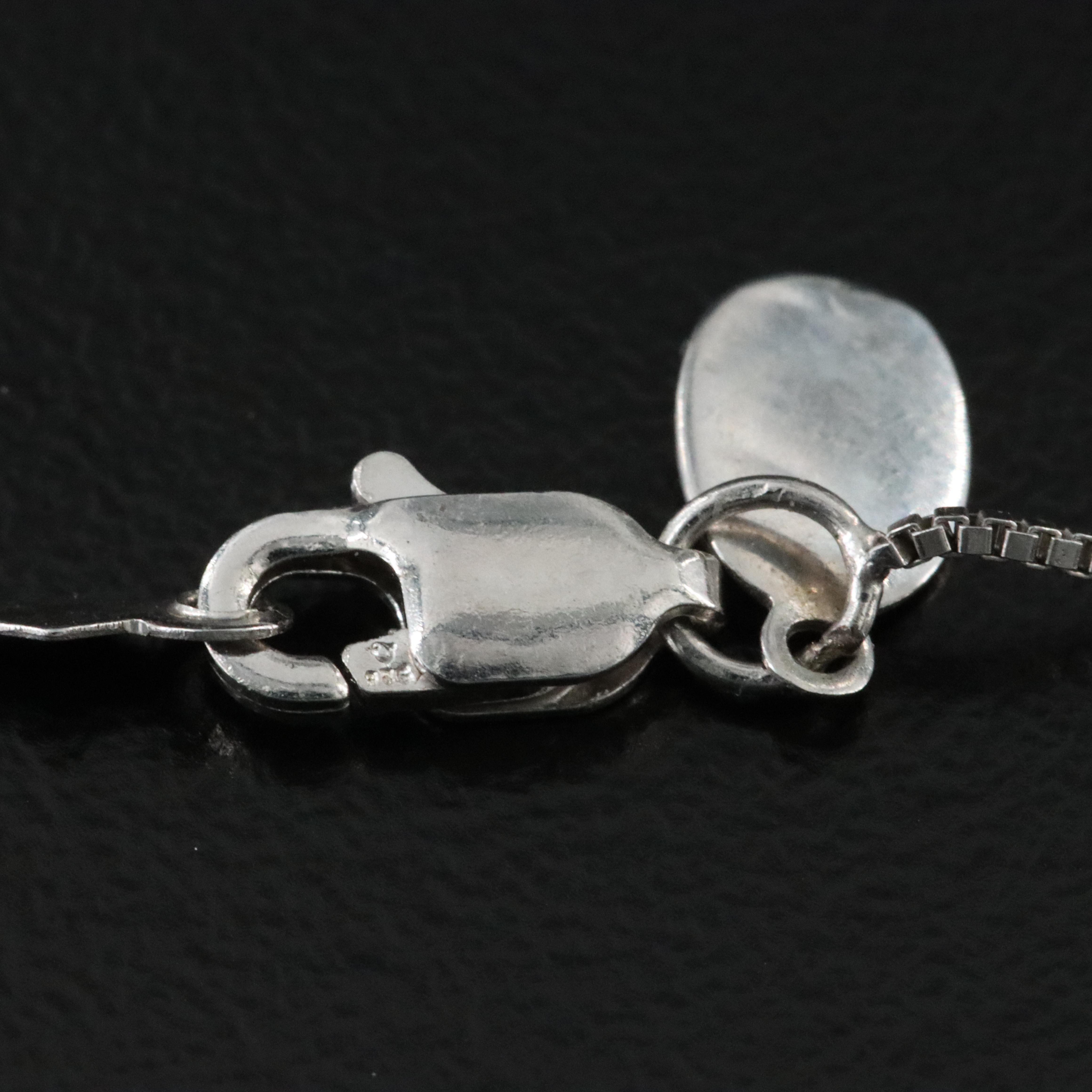 Sterling Diamond Pendant Necklace Including Fancy Blue Diamonds