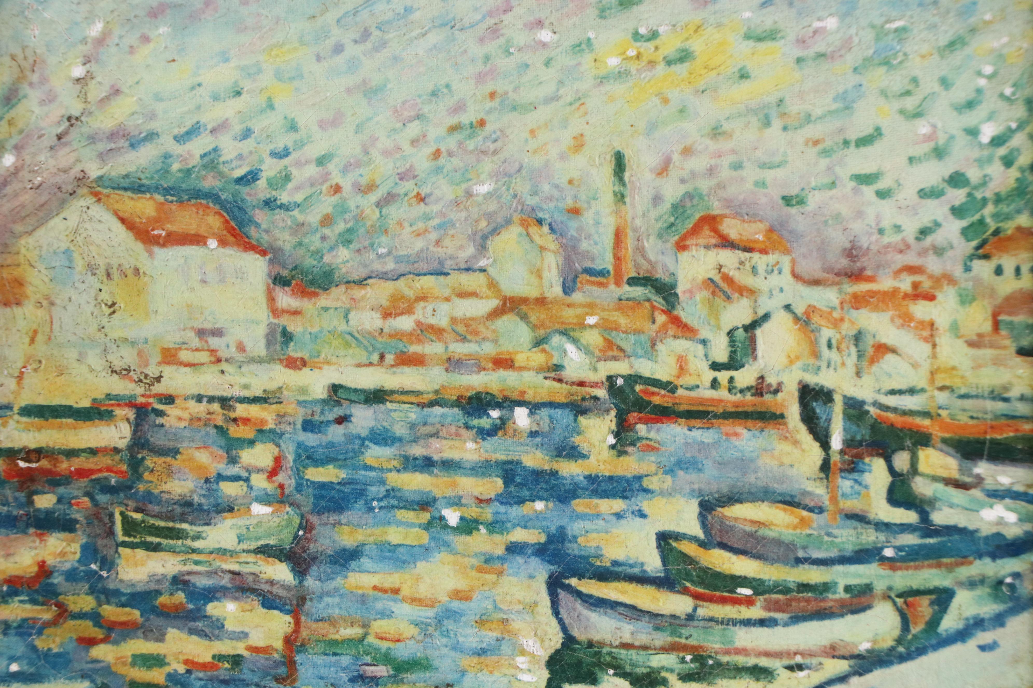 Textured Photomechanical Print After Georges Braque "La Ciotat Harbor"