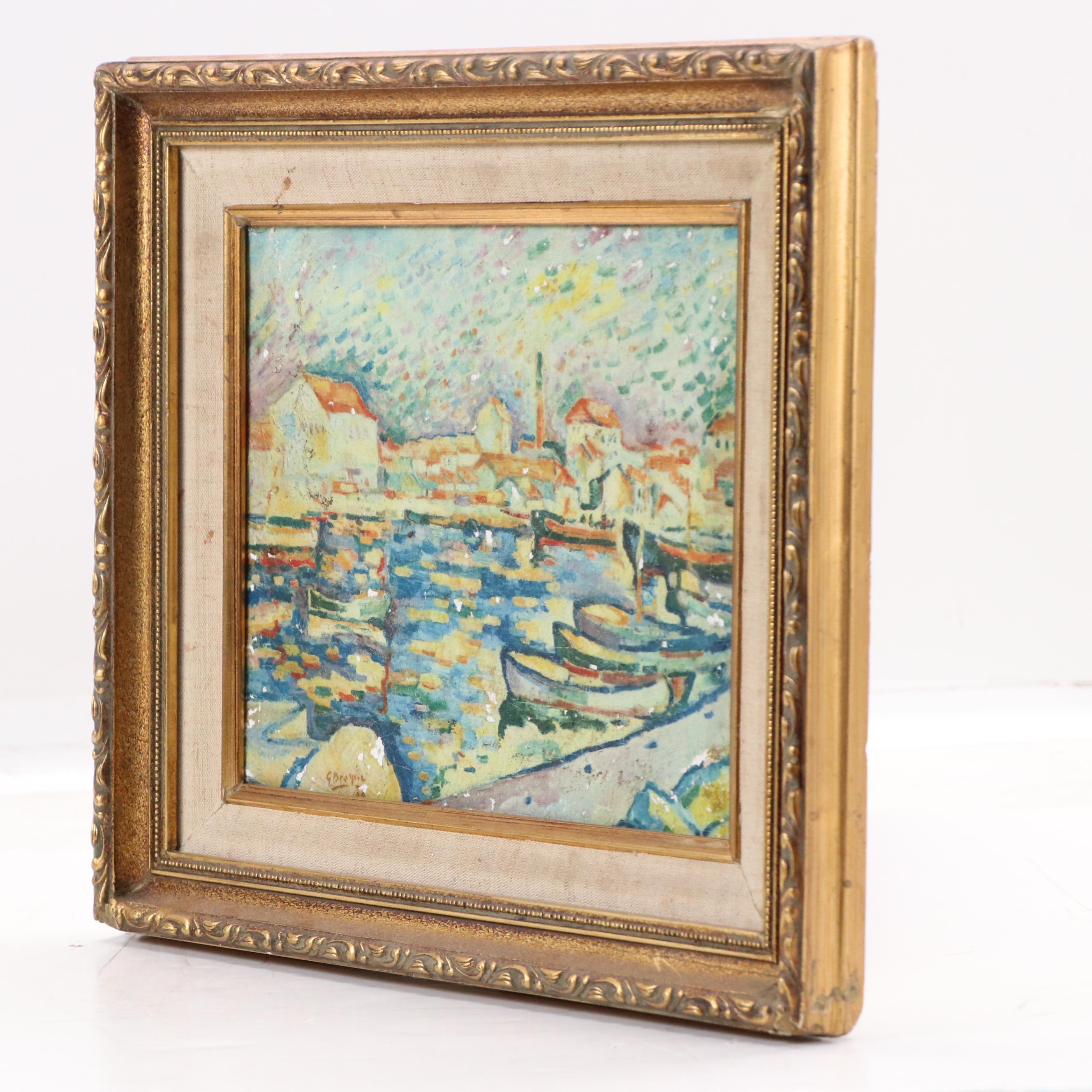 Textured Photomechanical Print After Georges Braque "La Ciotat Harbor"
