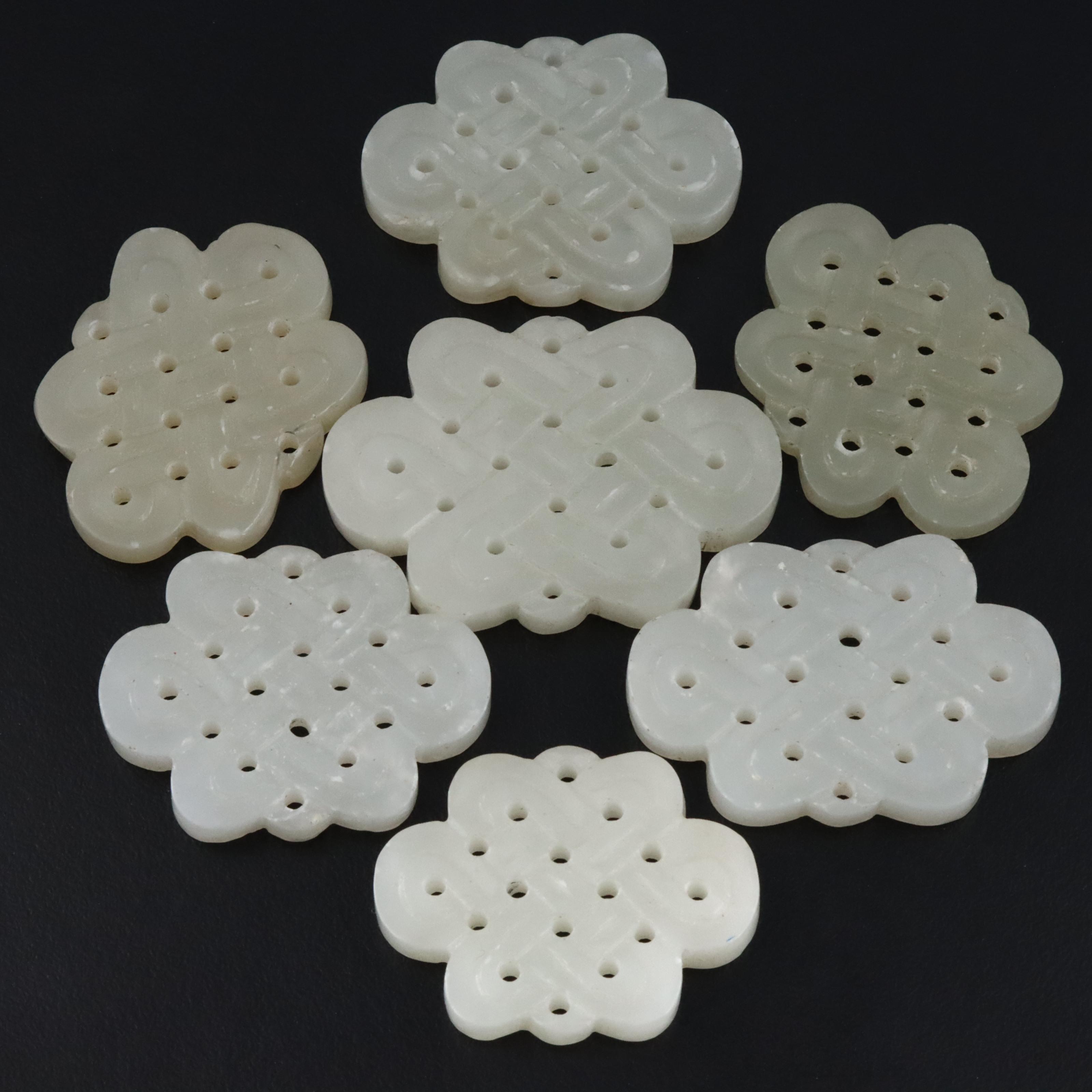 Chinese Loose Carved Gemstones Including Serpentine and Nephrite