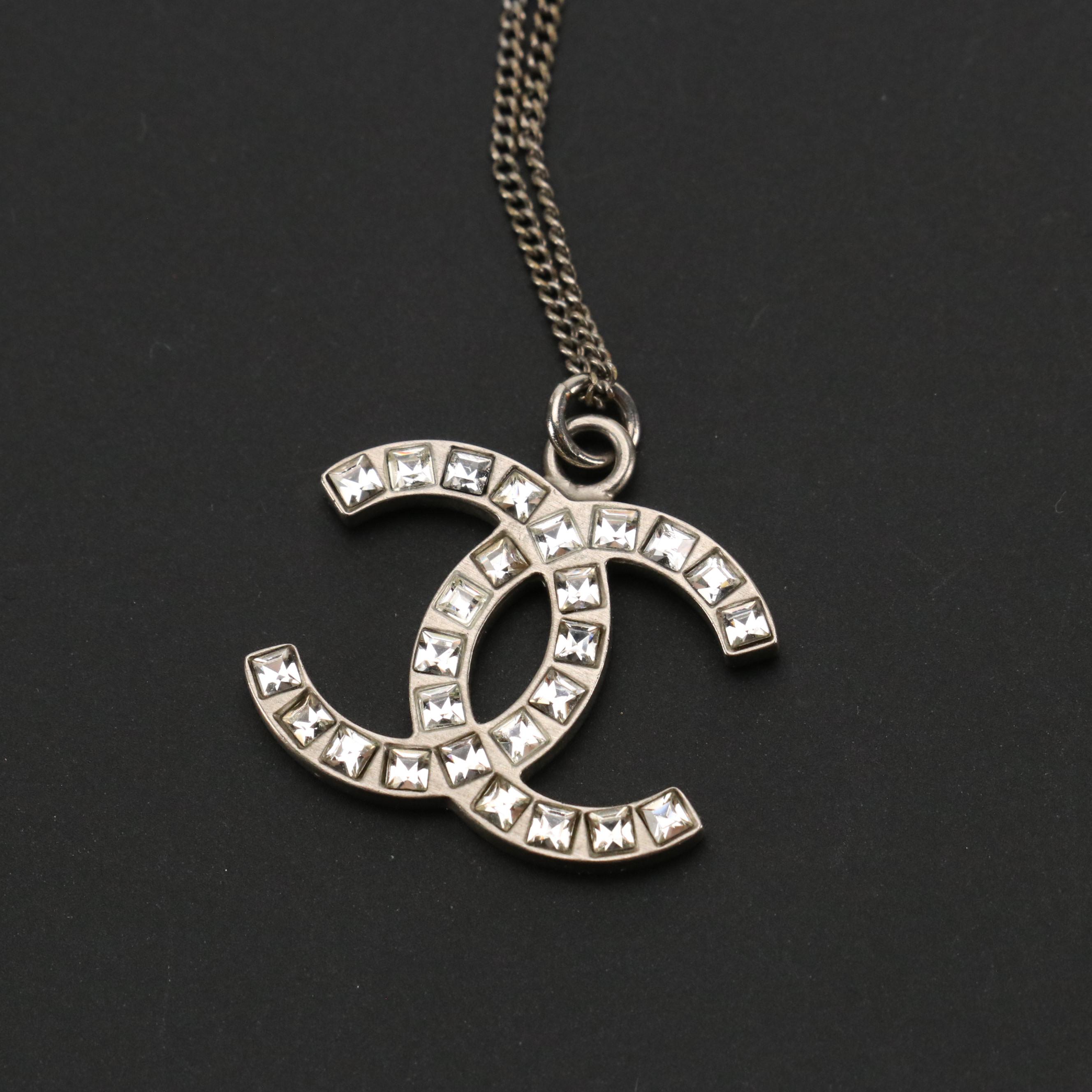 Chanel CC Crystal Pendant Necklace
