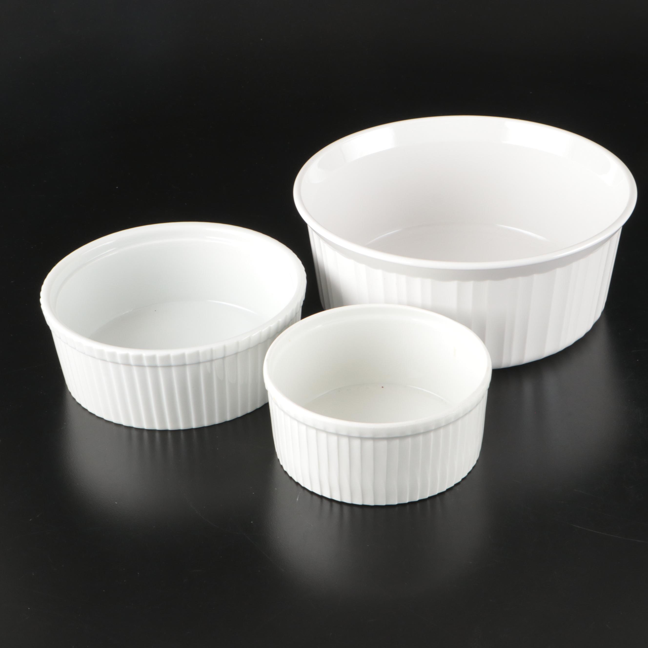 Cordon Bleu Ceramic Ramekins, Pillivuyt Ceramic Pie Pans, and Ceramic Serveware