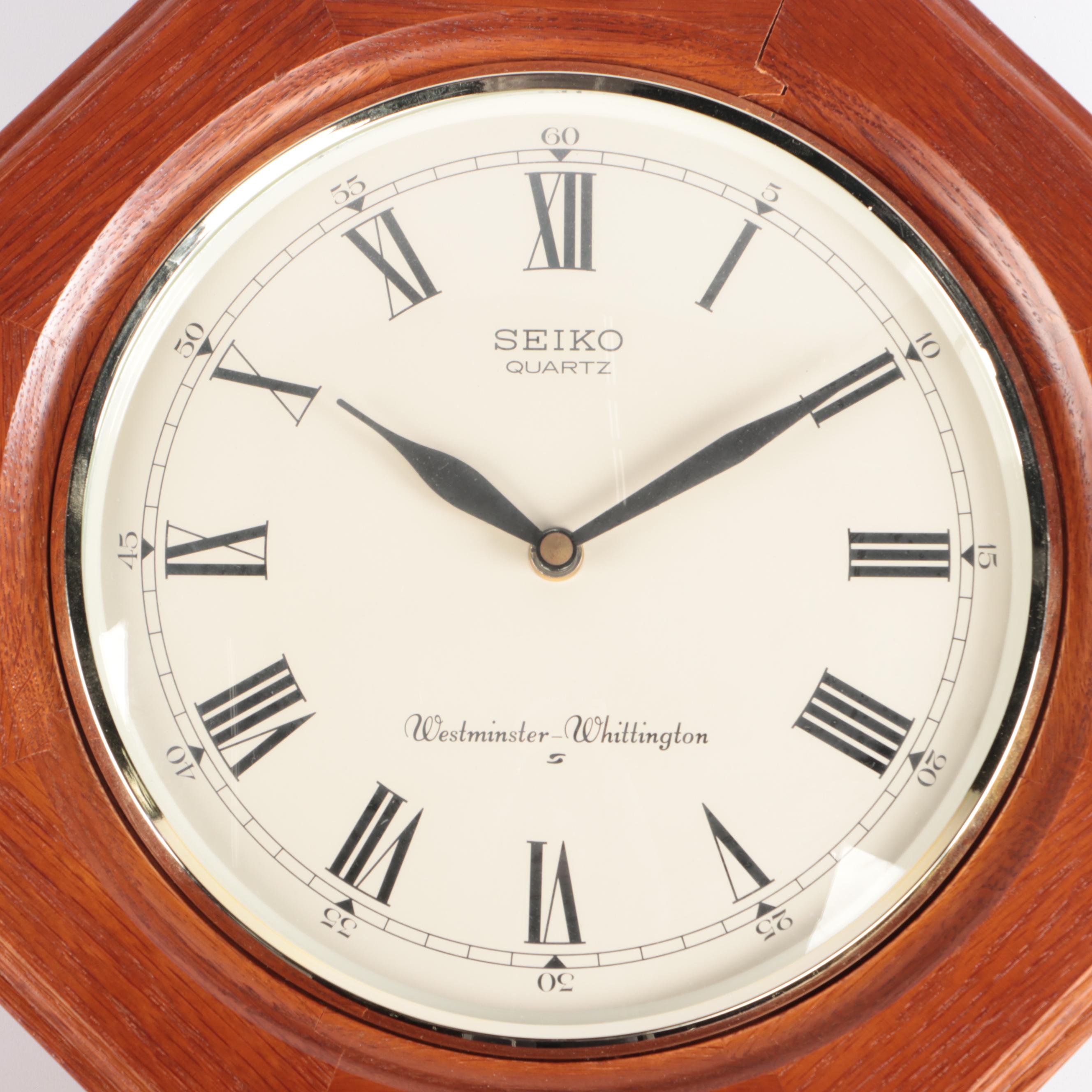Seiko Wooden Octagon Wall Clock