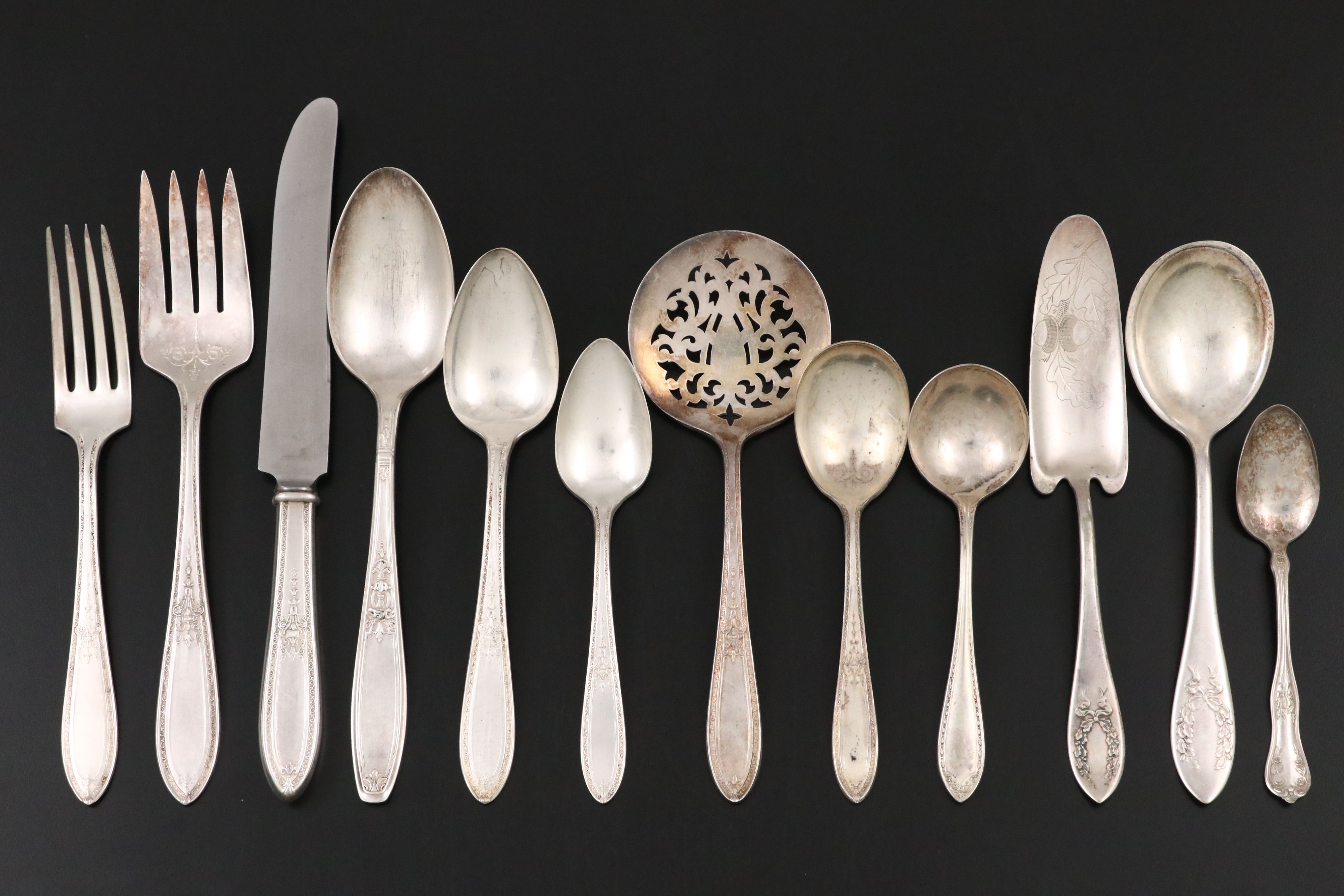 International "Triumph" and Other Silver Plate Flatware with Case, 20th Century