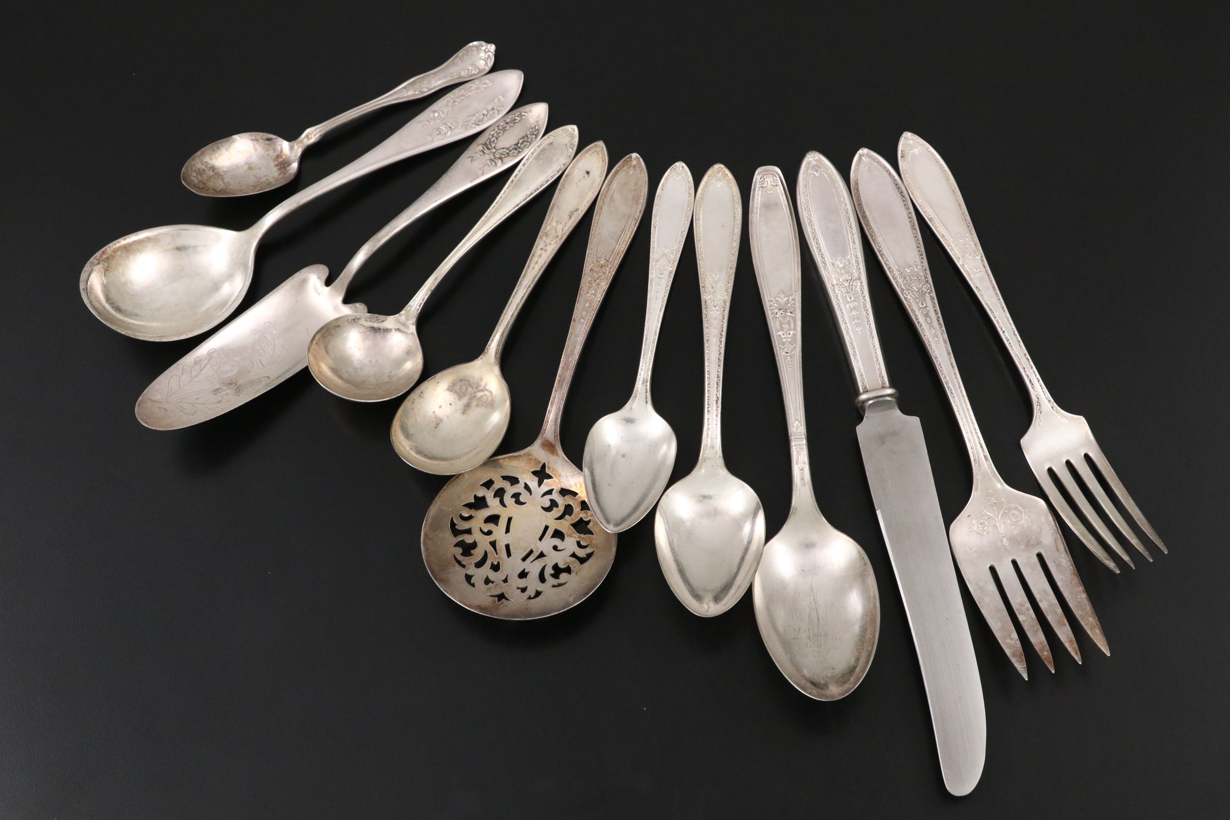 International "Triumph" and Other Silver Plate Flatware with Case, 20th Century