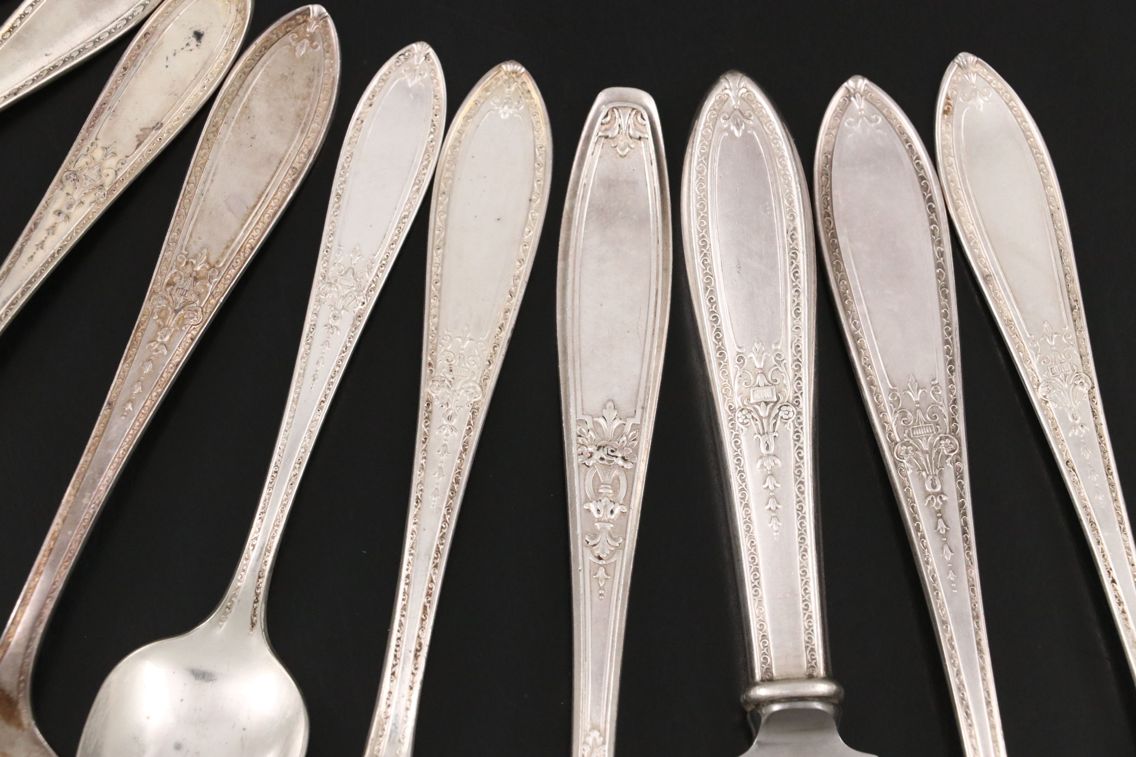 International "Triumph" and Other Silver Plate Flatware with Case, 20th Century