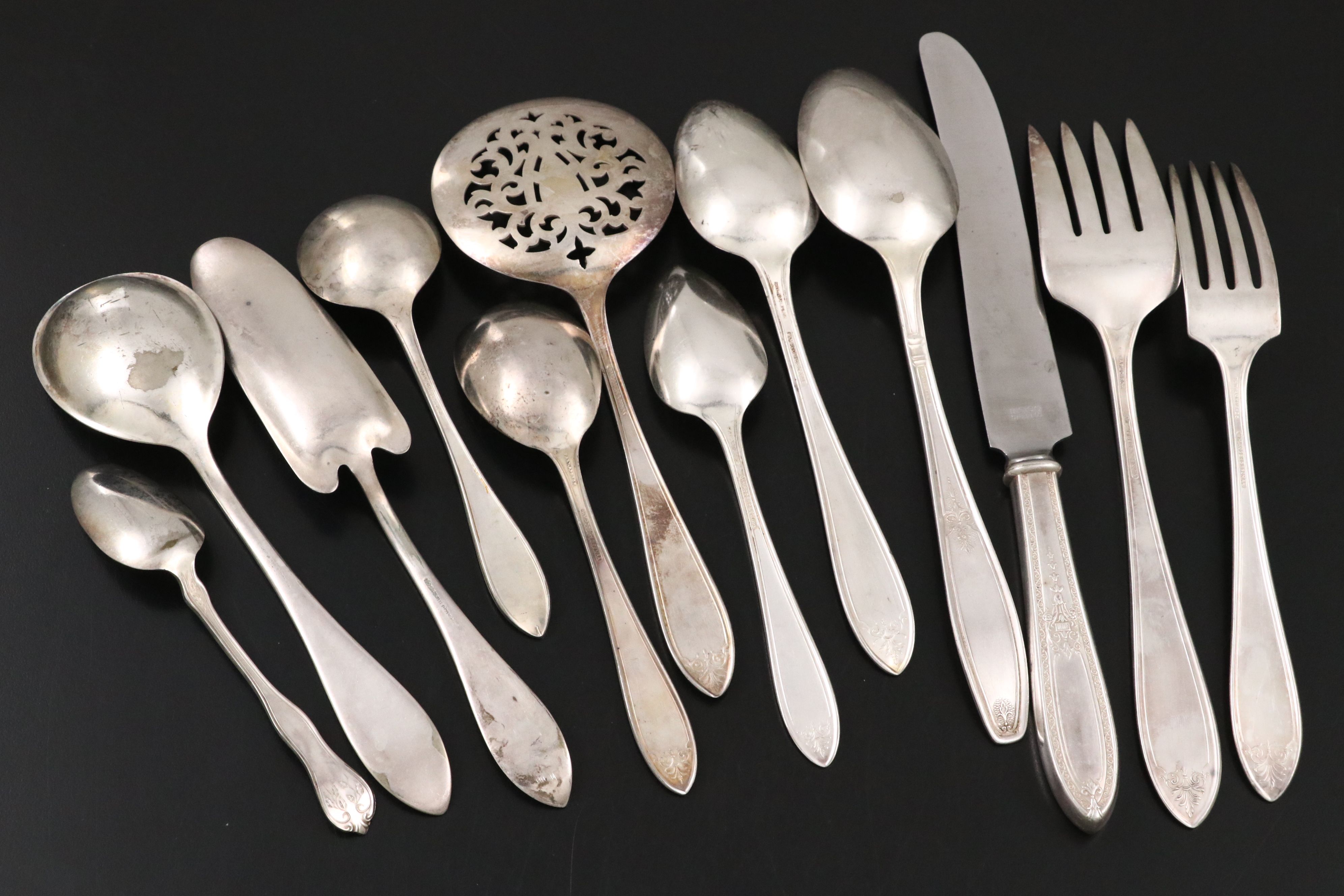 International "Triumph" and Other Silver Plate Flatware with Case, 20th Century