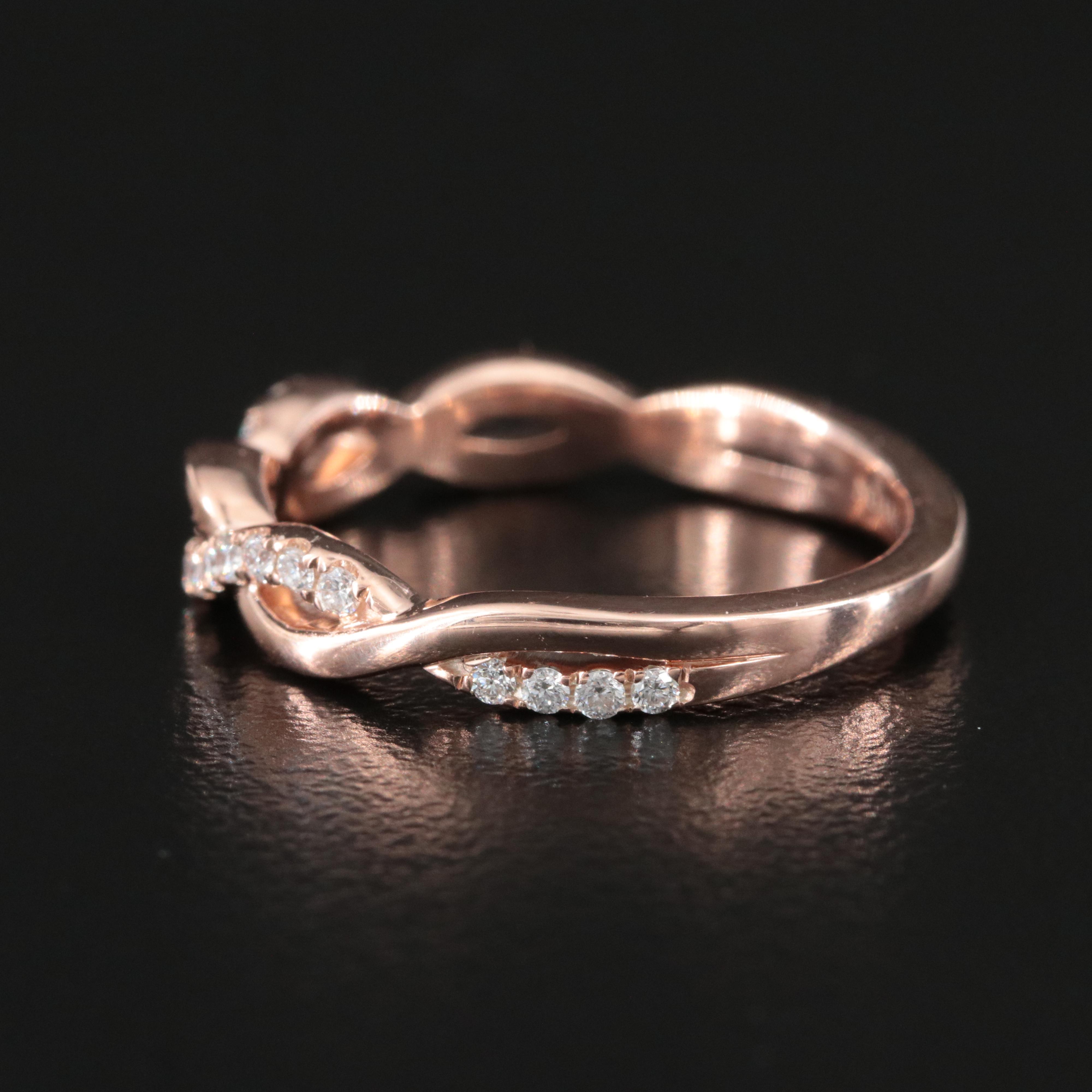 14K Rose Gold 0.20 CTW Diamond Twist Ring