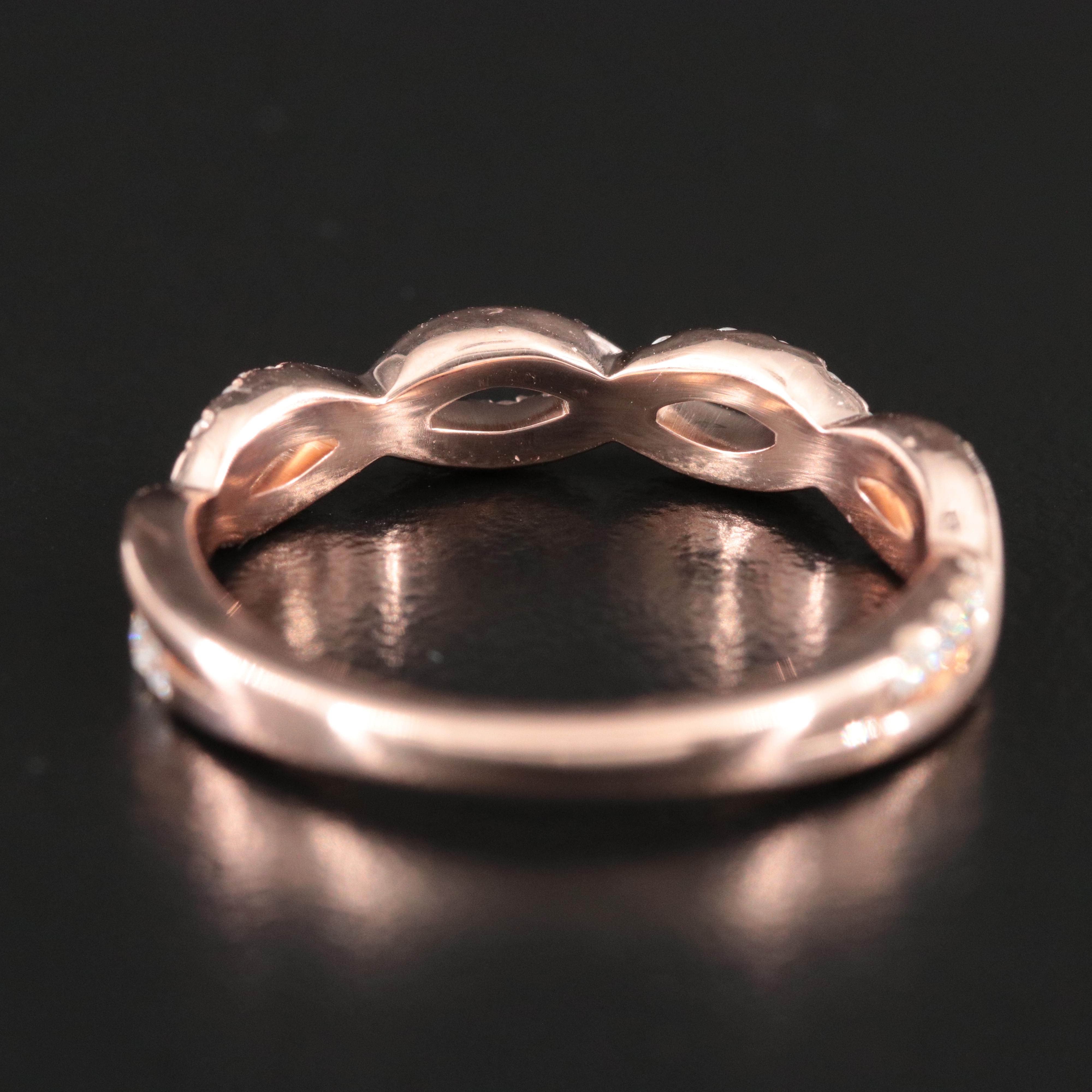 14K Rose Gold 0.20 CTW Diamond Twist Ring