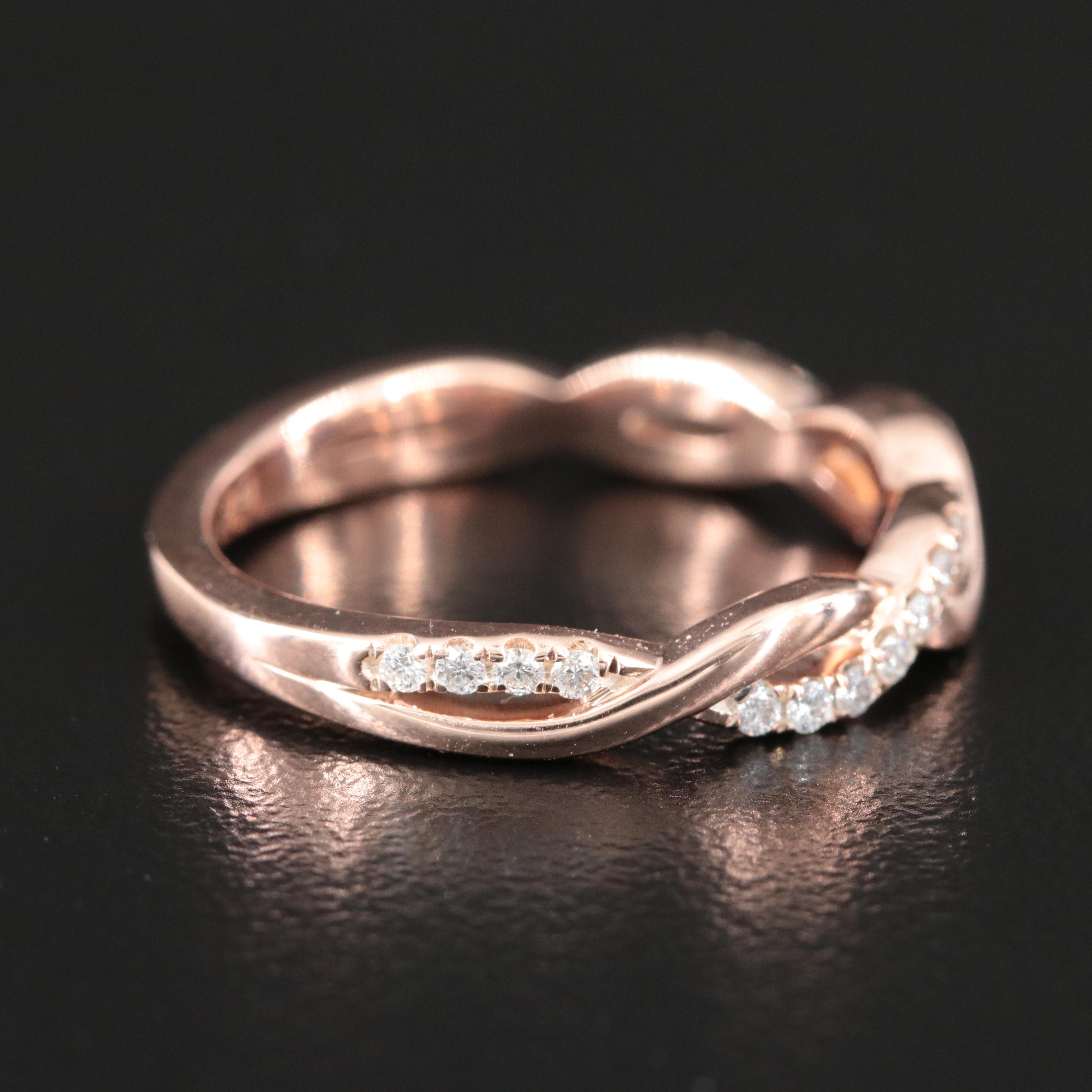 14K Rose Gold 0.20 CTW Diamond Twist Ring
