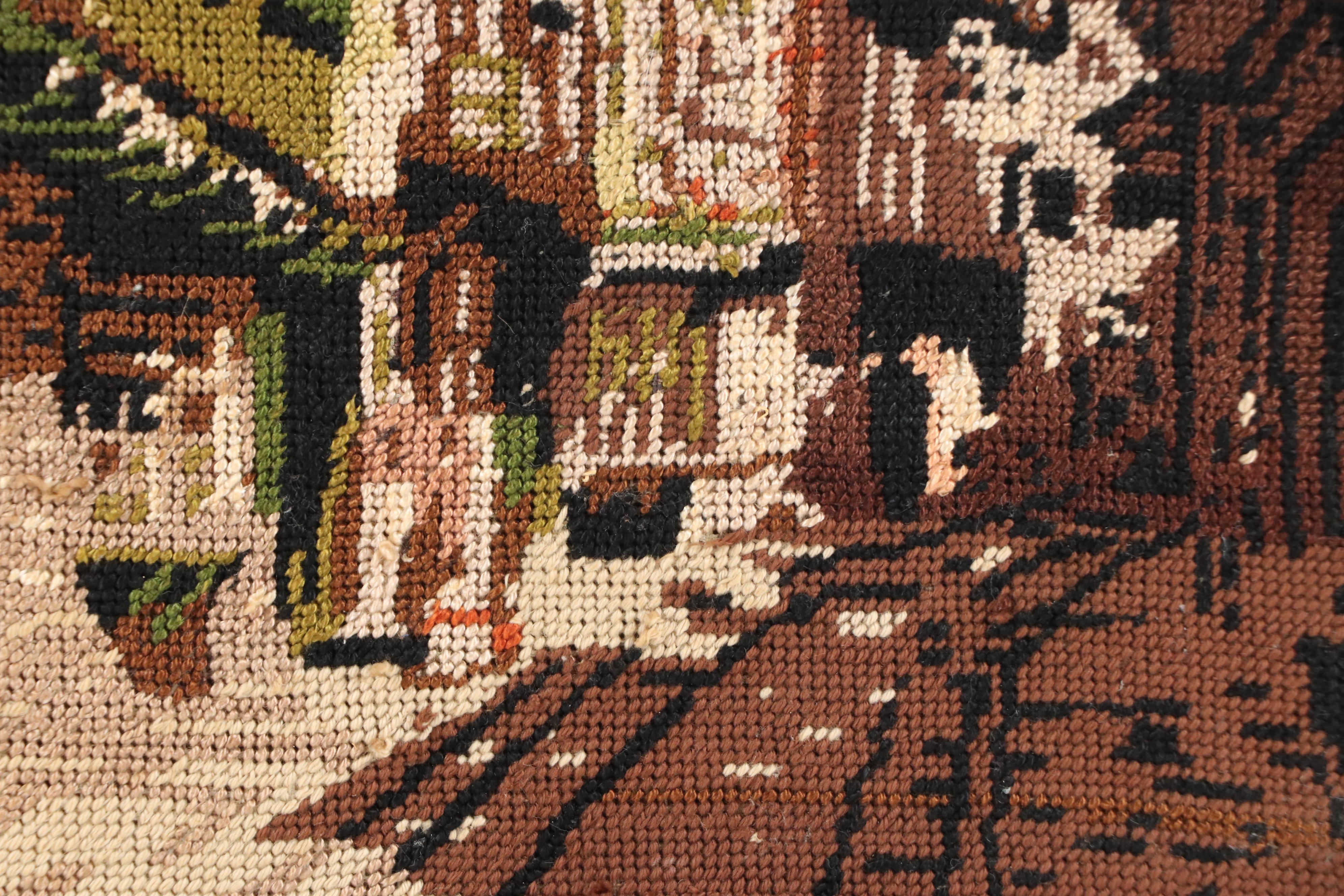 Needlepoint "The Shambles" City of York Narrow Street Scene with Shops