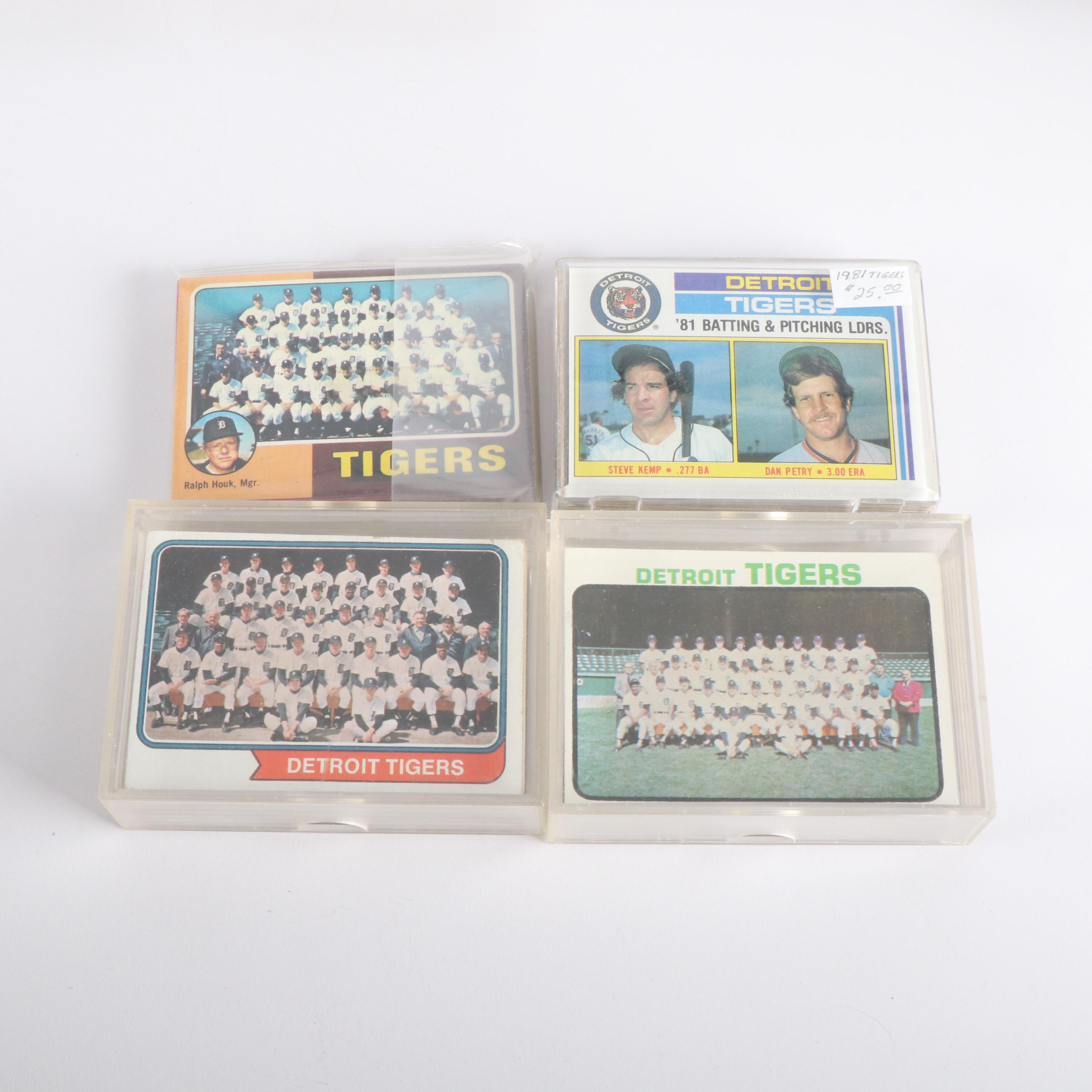 Sealed Topps Detroit Tigers Team Baseball Card Sets with More, 1970s-2010s