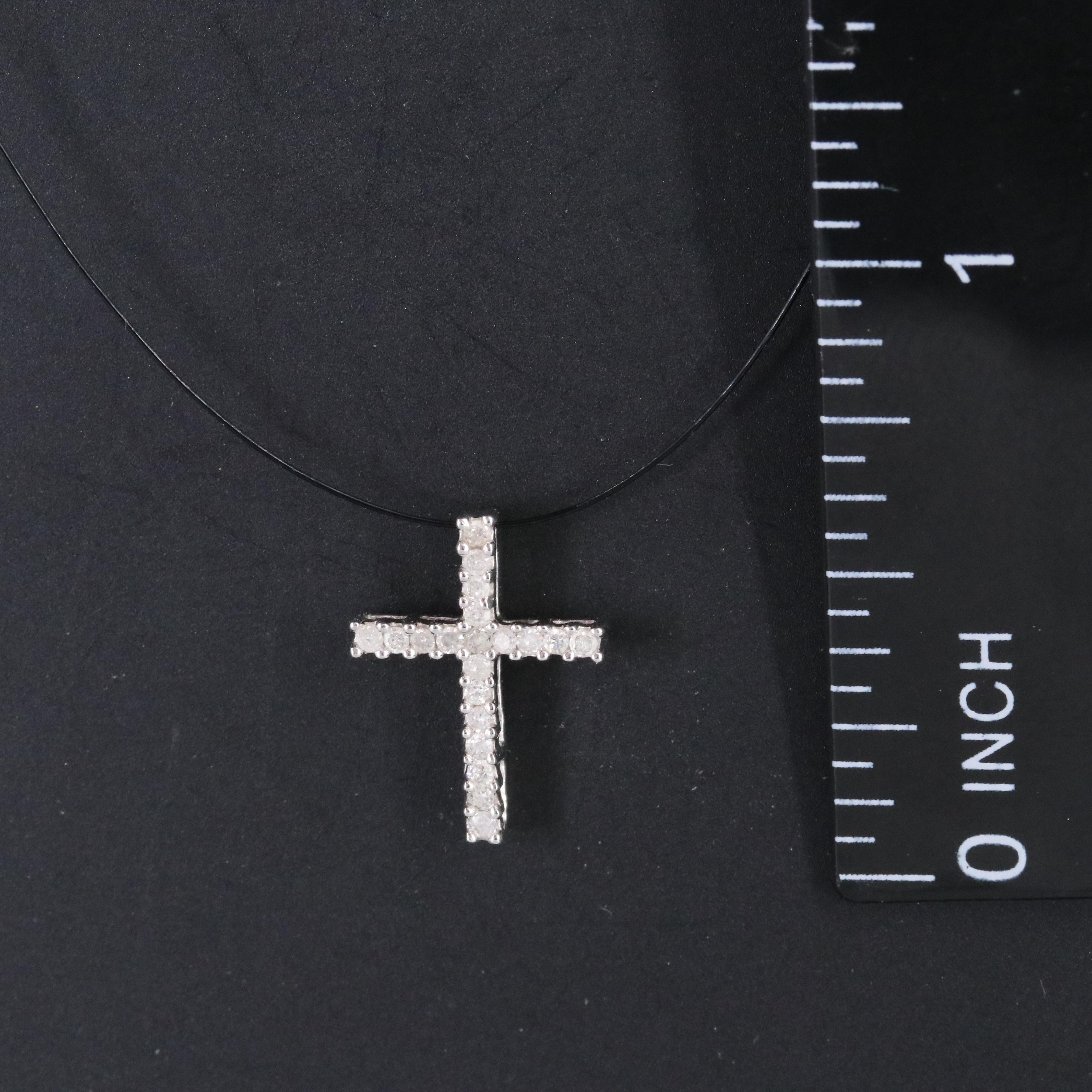 14K 0.11 CTW Diamond Cross Pendant