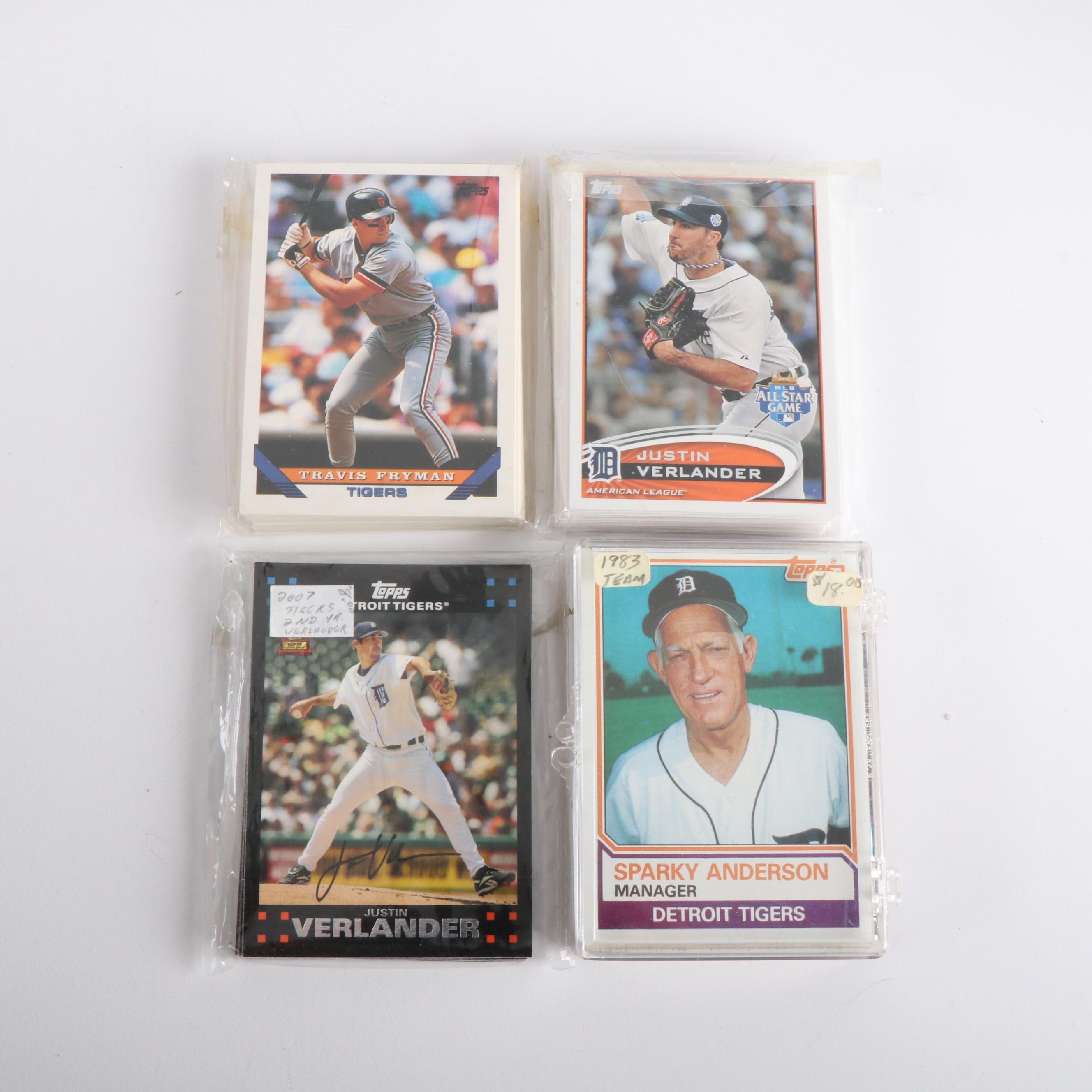 Sealed Topps Detroit Tigers Team Baseball Card Sets with More, 1970s-2010s